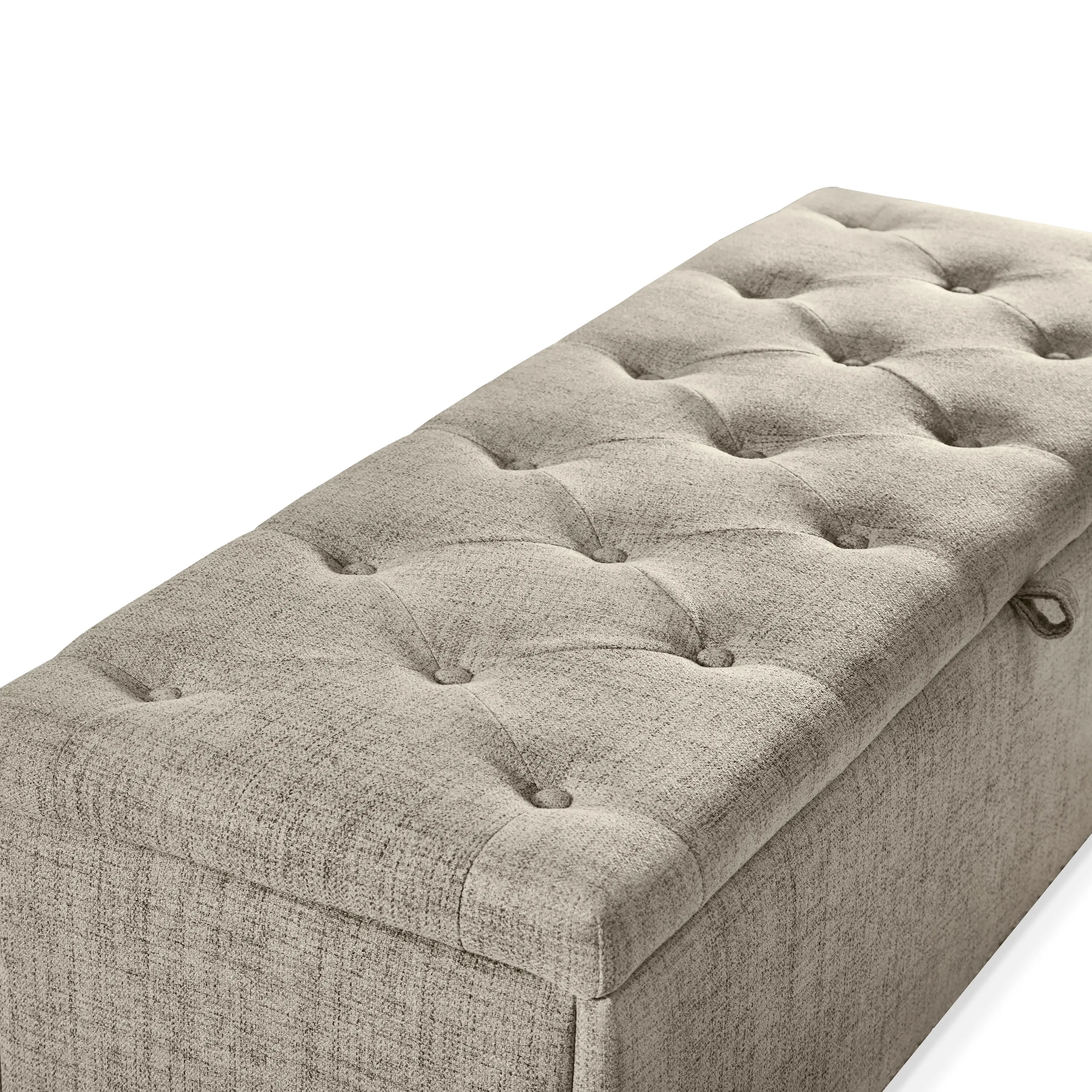 EC-BN2402LB Cole Brown Upholstered Linen Storage Bench-7