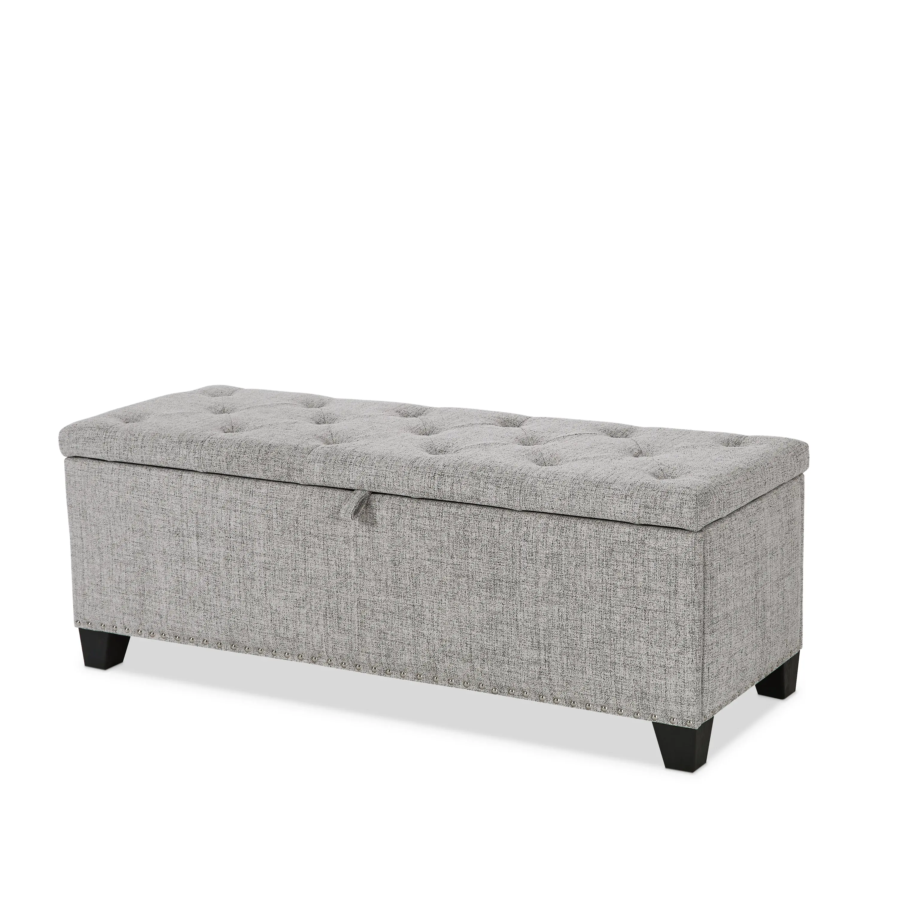 EC-BN2402LG Cole Light Gray Upholstered Linen Storage Bench-3