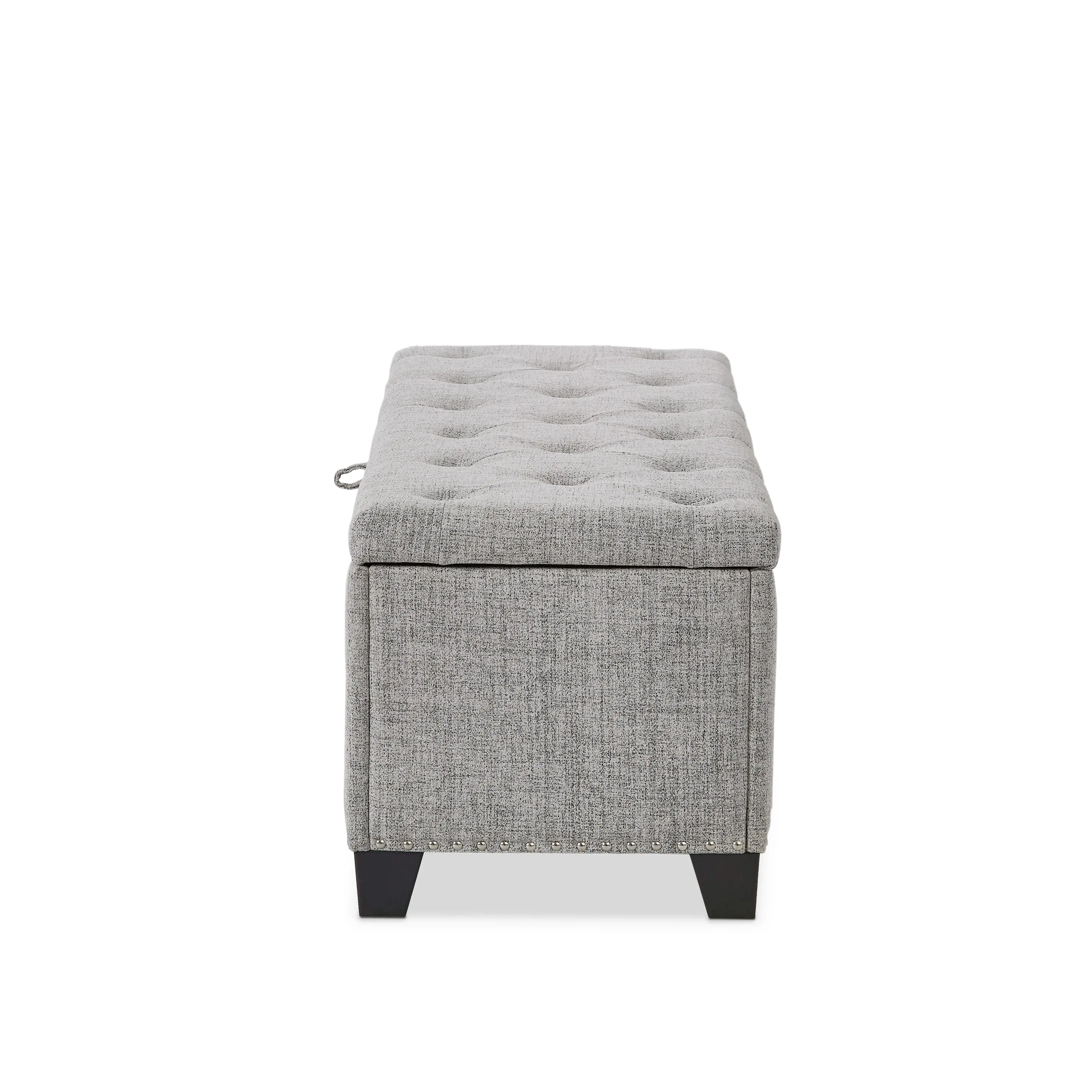 EC-BN2402LG Cole Light Gray Upholstered Linen Storage Bench-4
