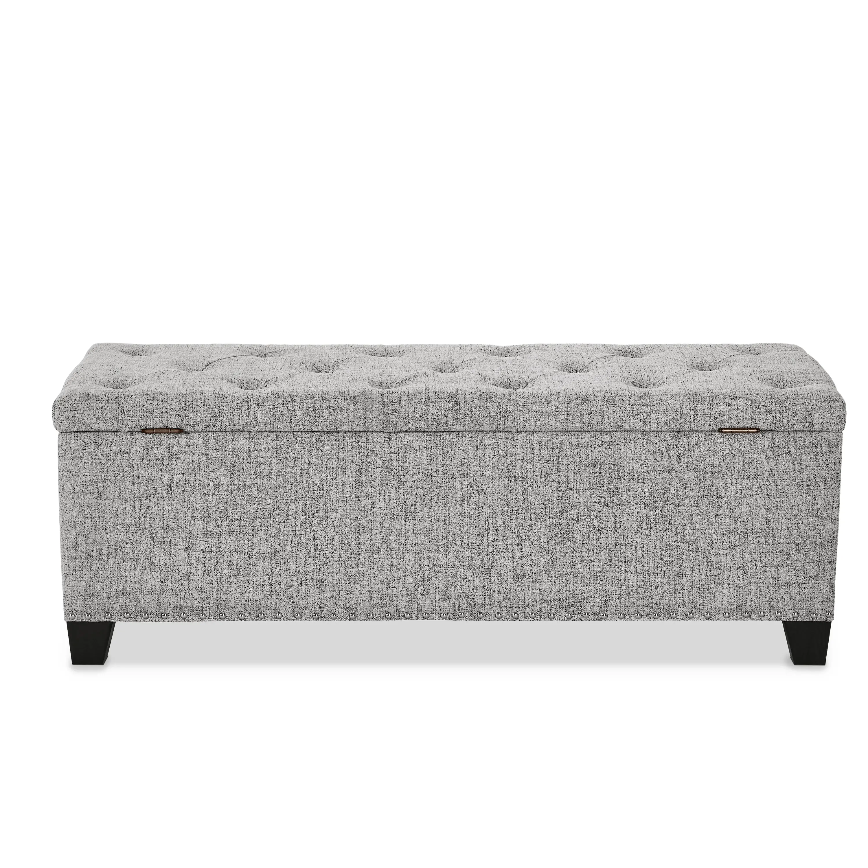 EC-BN2402LG Cole Light Gray Upholstered Linen Storage Bench-5