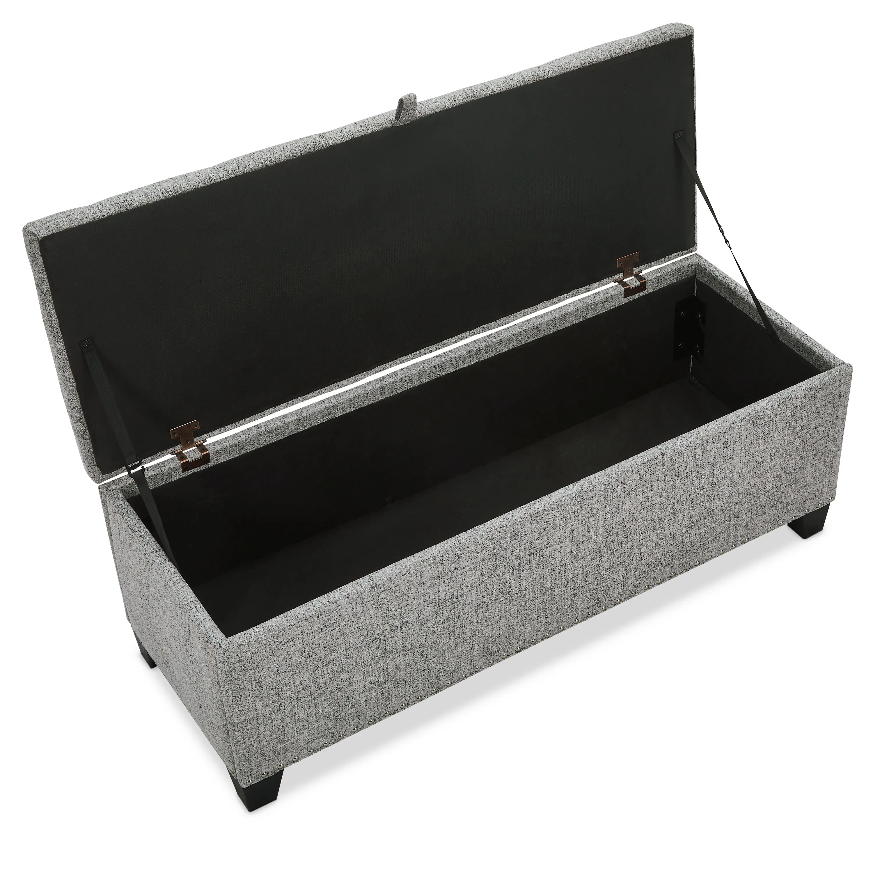 EC-BN2402LG Cole Light Gray Upholstered Linen Storage Bench-6