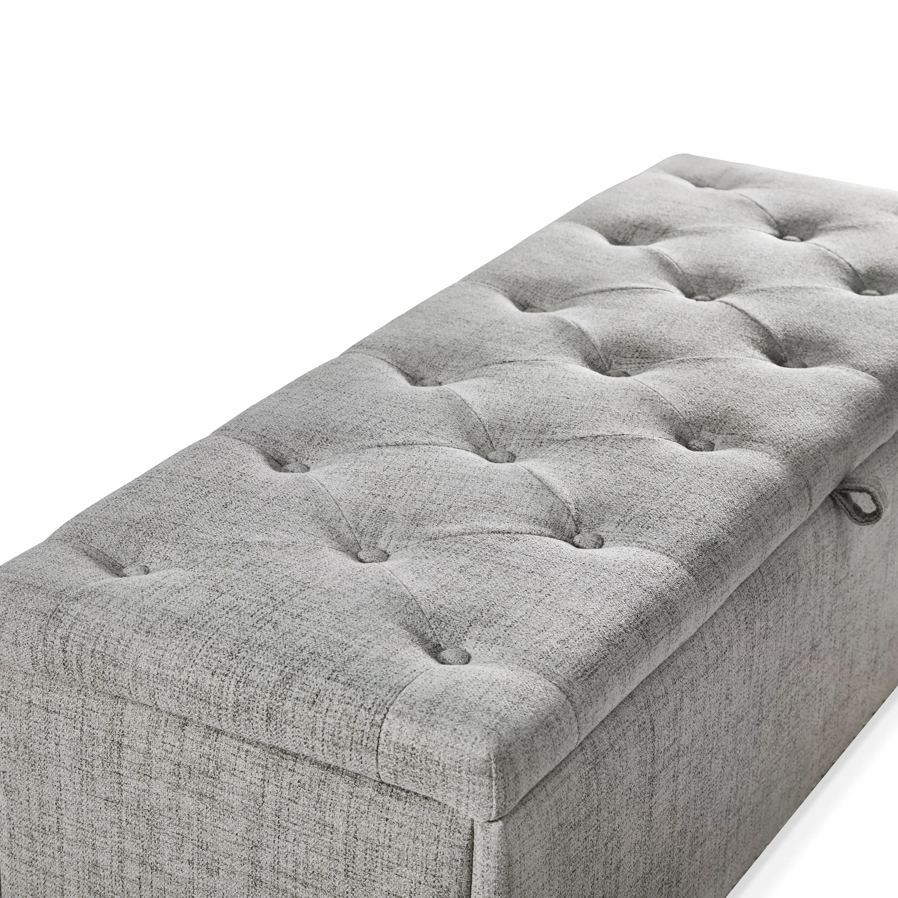EC-BN2402LG Cole Light Gray Upholstered Linen Storage Bench-7