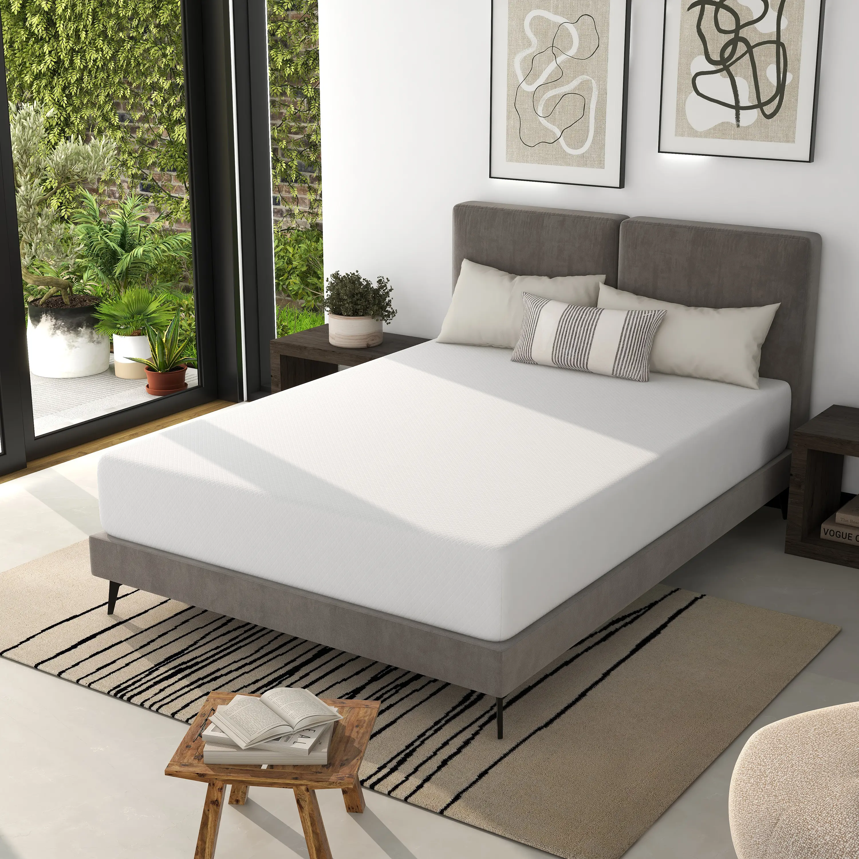 004L-MT003-T Zinnia 10-inch Hypoallergenic Gel Memory Foam Twin Mattress-2