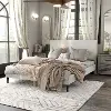 005L-7003WH-Q Gail White Boucle Queen Platform Bed with Pillow Headboard
