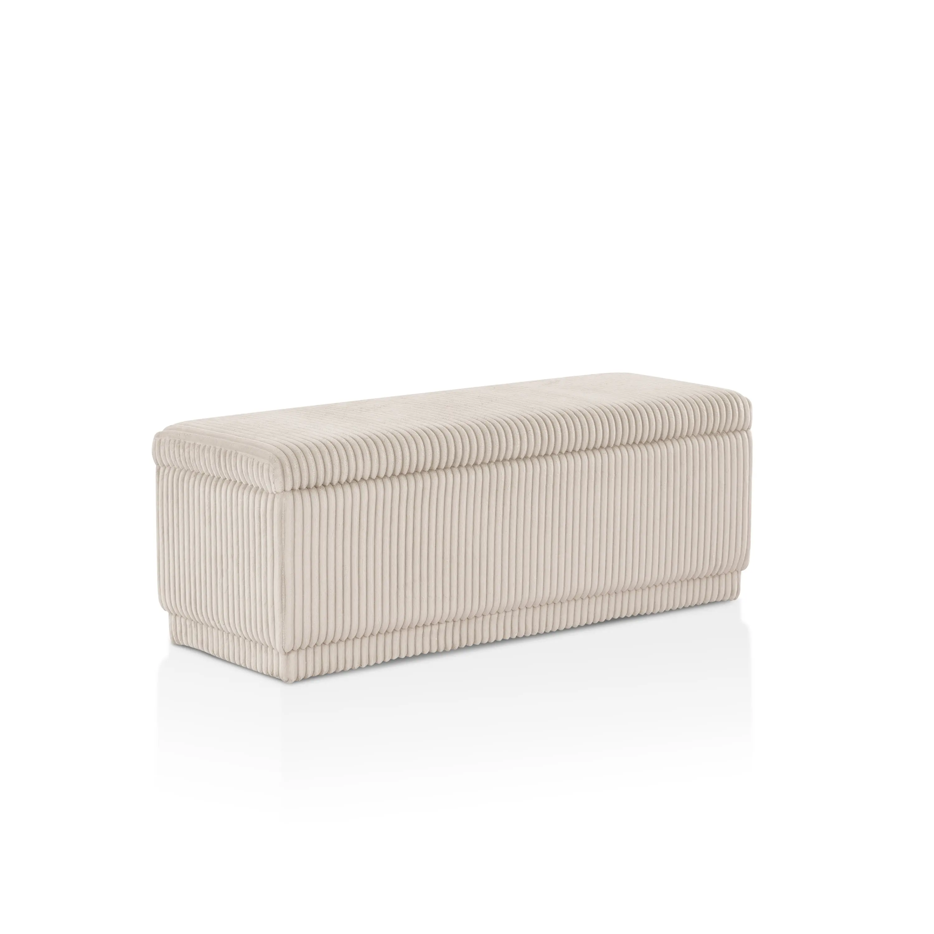 EC-BN2404PK Elyndra Beige Pink Chenille Rectangular Storage Bench-3