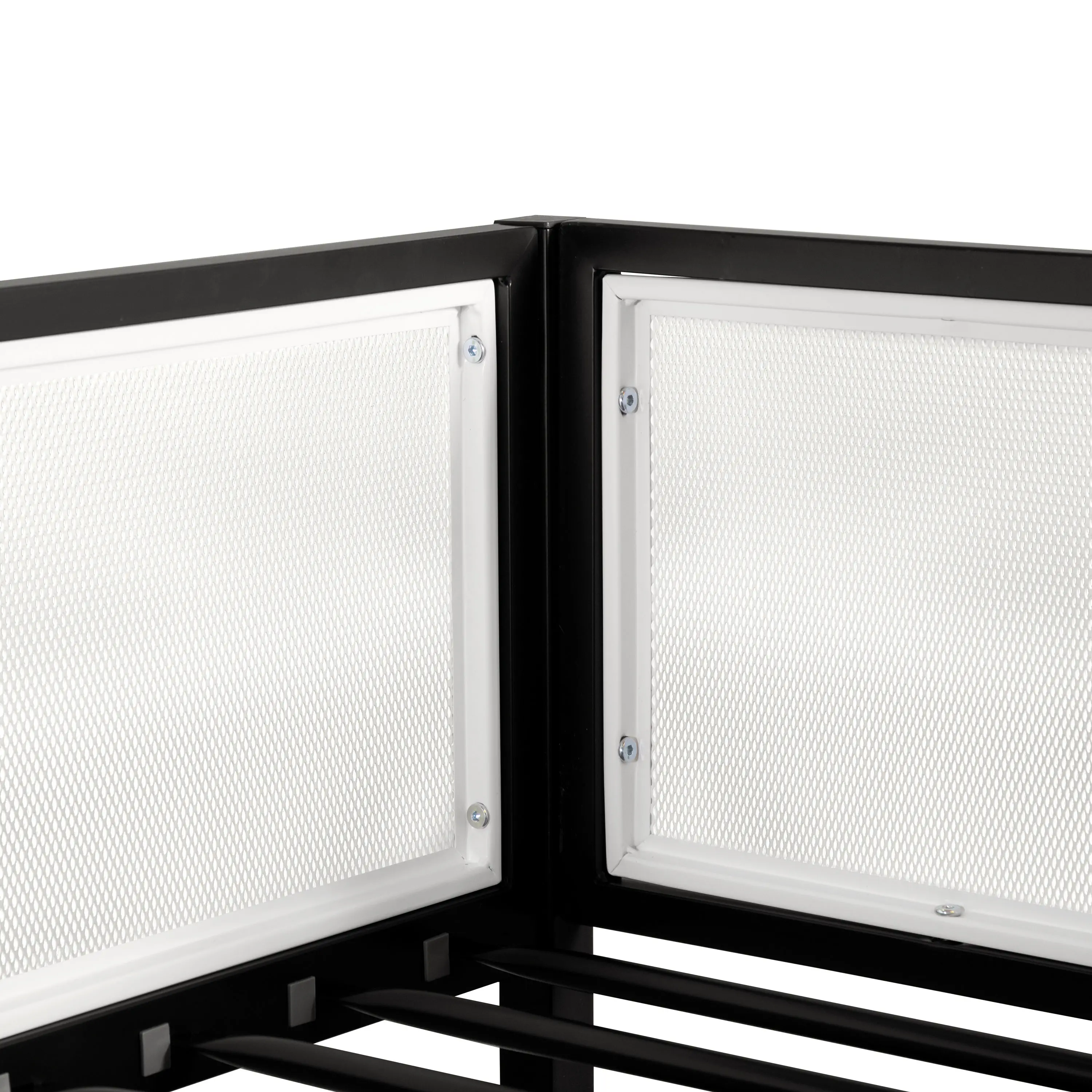 EC-BK702BK Jackson Black and White Metal Twin over Twin Low Profile Bunk Bed-7