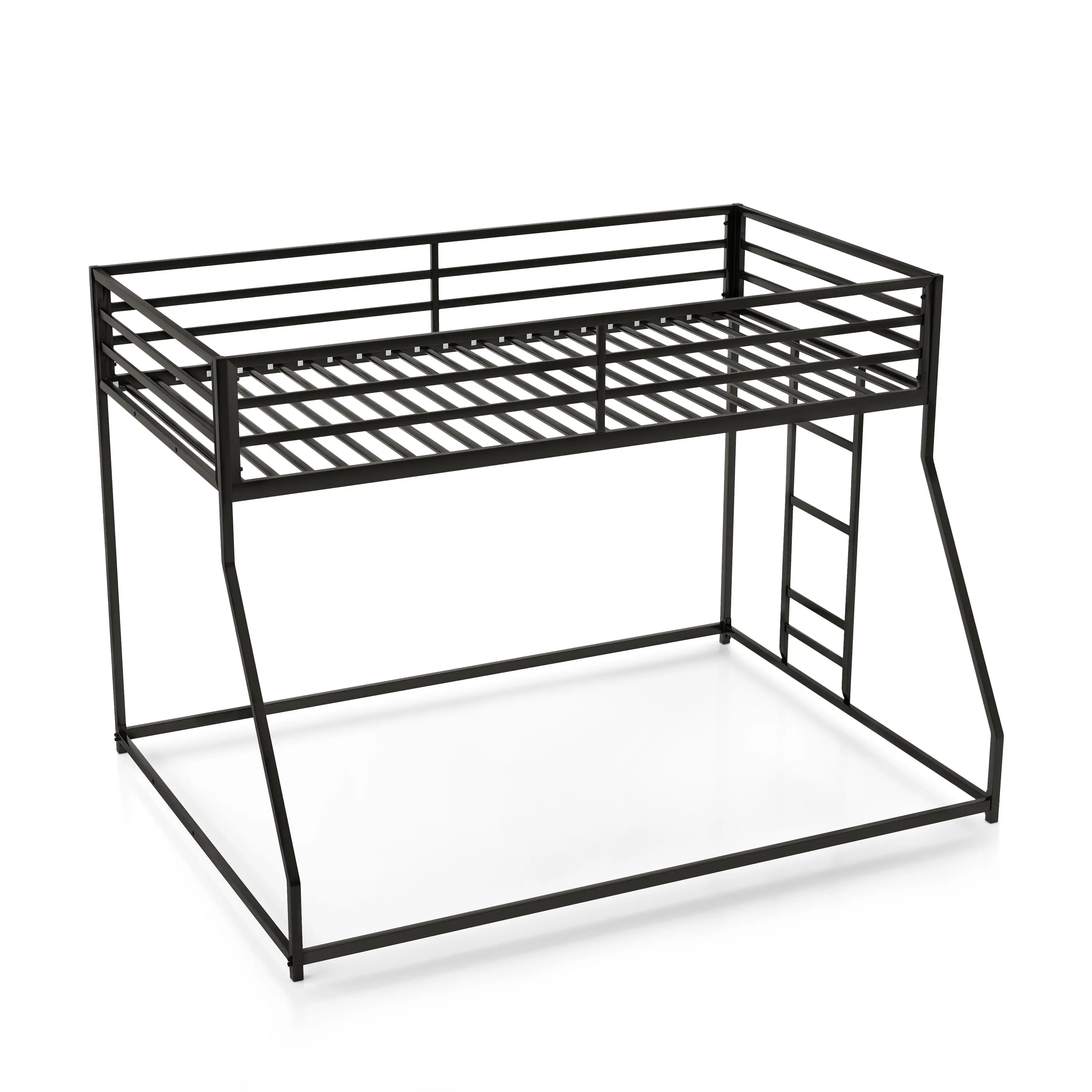 EC-BK703BK Jackson Black Metal Twin over Full Low Profile Bunk Bed-3