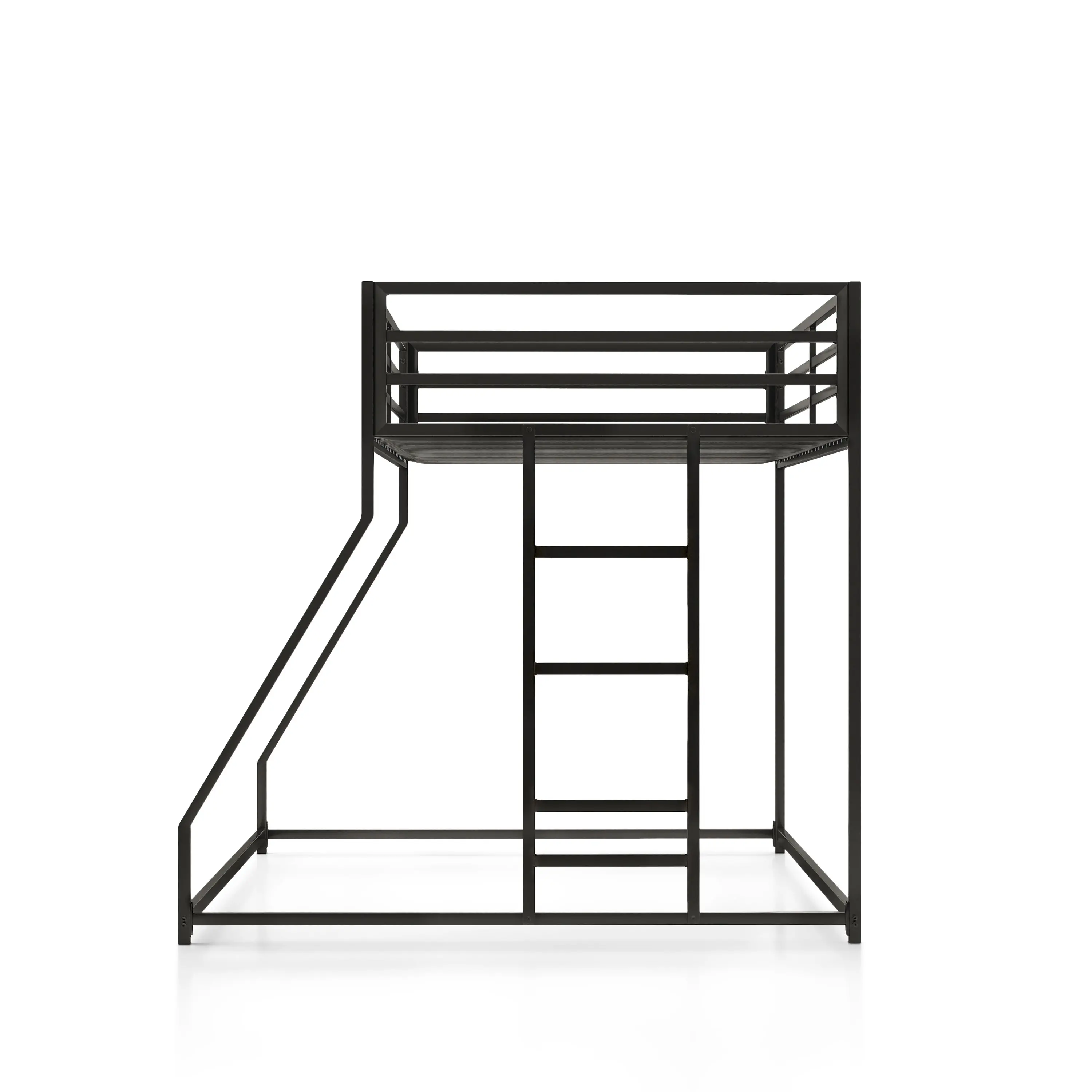 EC-BK703BK Jackson Black Metal Twin over Full Low Profile Bunk Bed-4