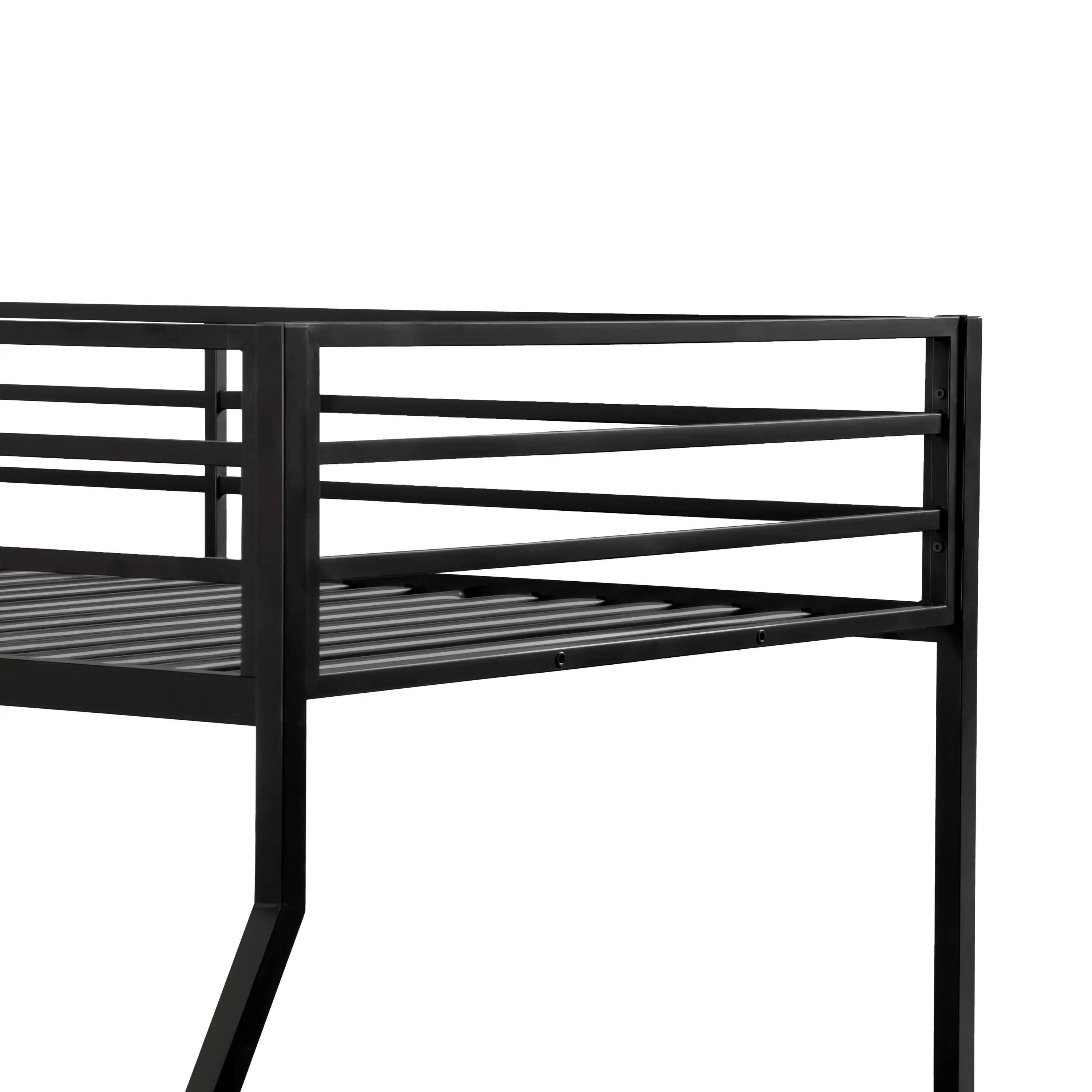 EC-BK703BK Jackson Black Metal Twin over Full Low Profile Bunk Bed-5