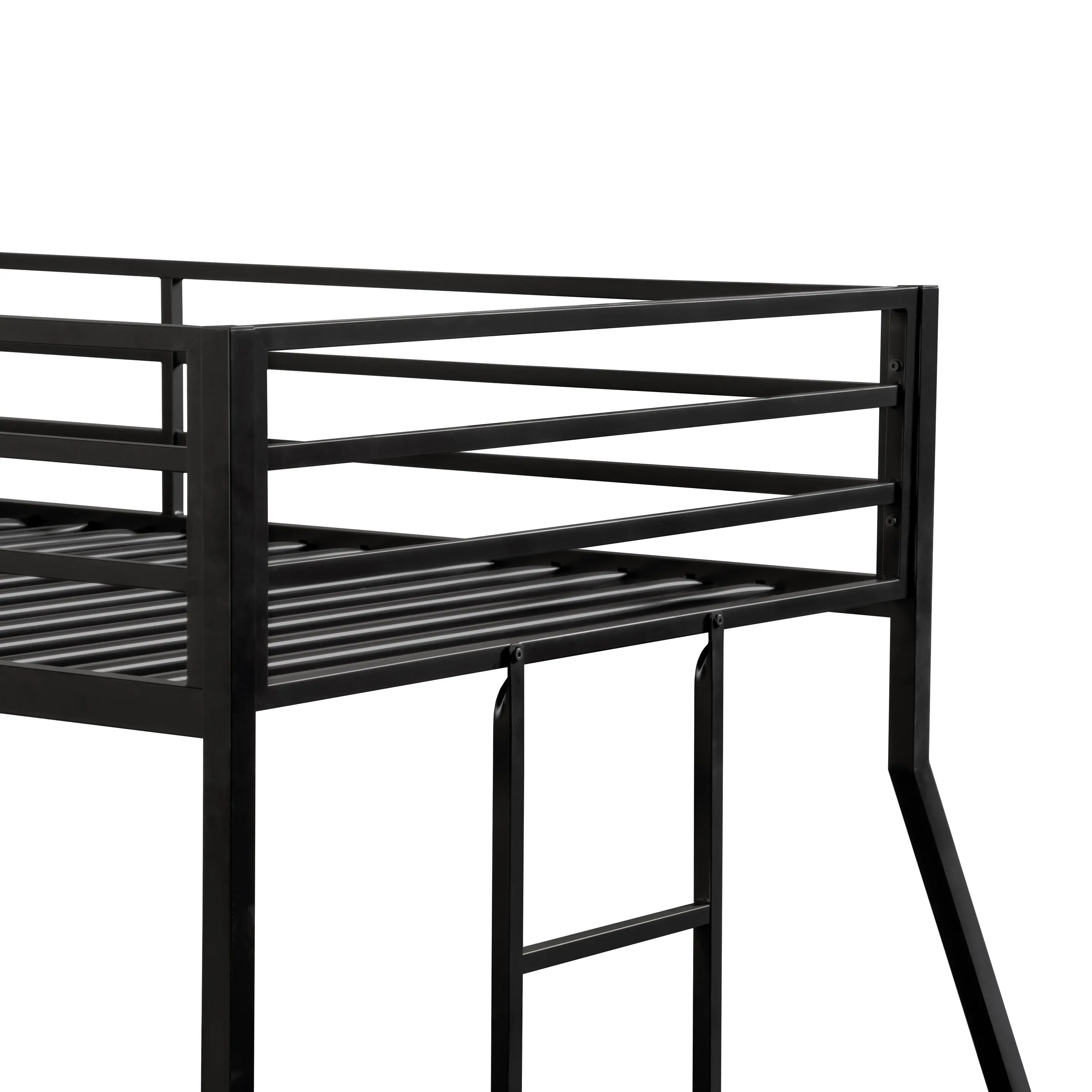 EC-BK703BK Jackson Black Metal Twin over Full Low Profile Bunk Bed-6