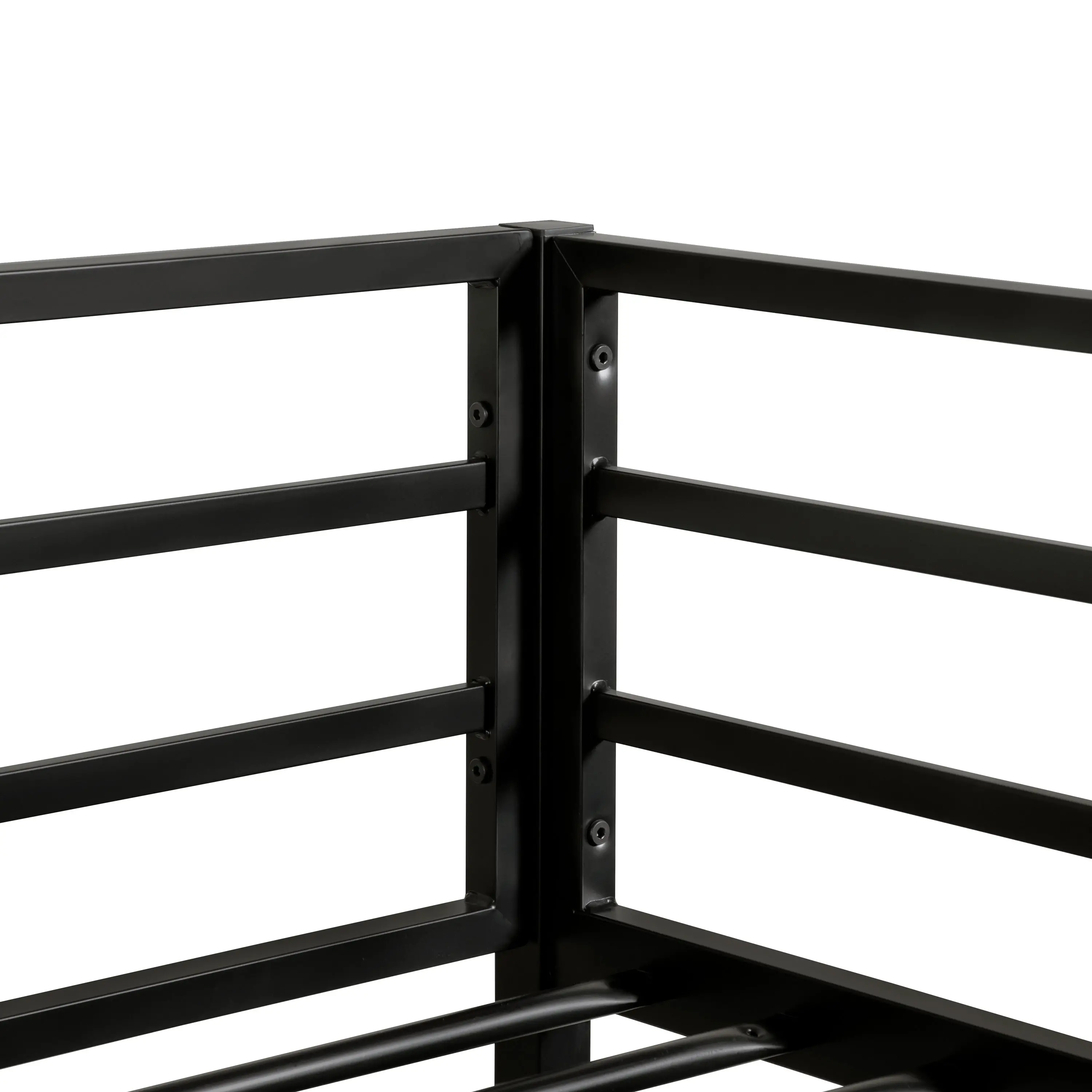 EC-BK703BK Jackson Black Metal Twin over Full Low Profile Bunk Bed-8