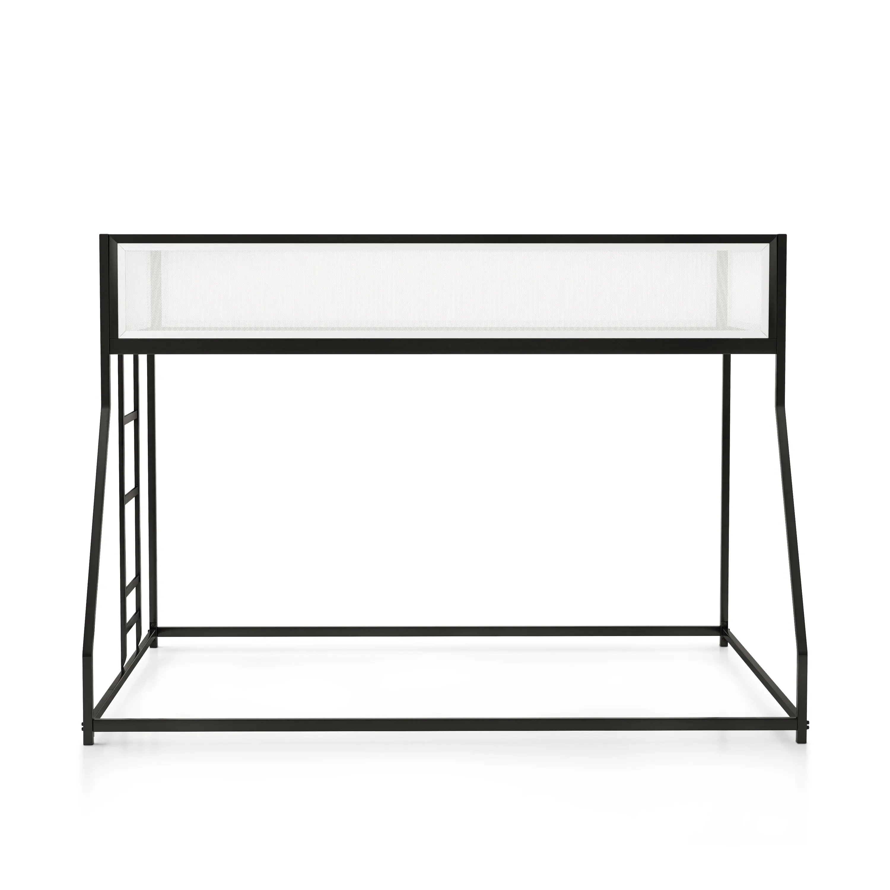 EC-BK704BK Jackson Black and White Metal Twin over Full Low Profile Bunk Bed-1