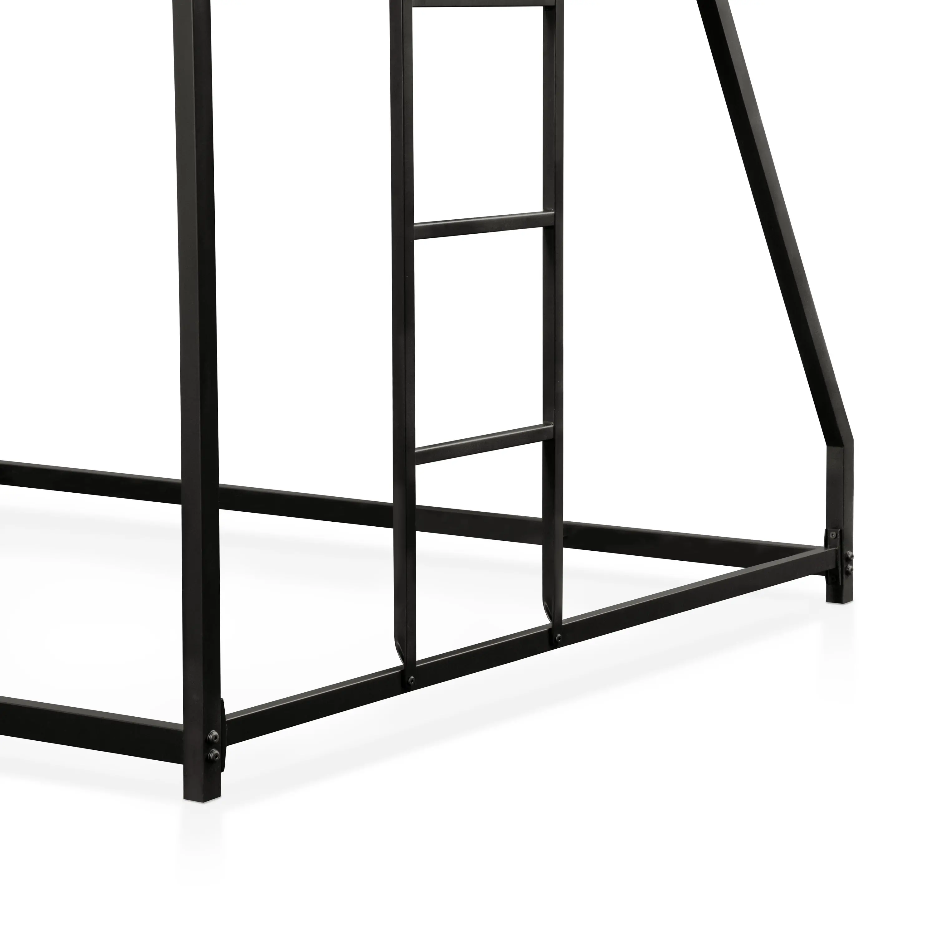 EC-BK704BK Jackson Black and White Metal Twin over Full Low Profile Bunk Bed-6