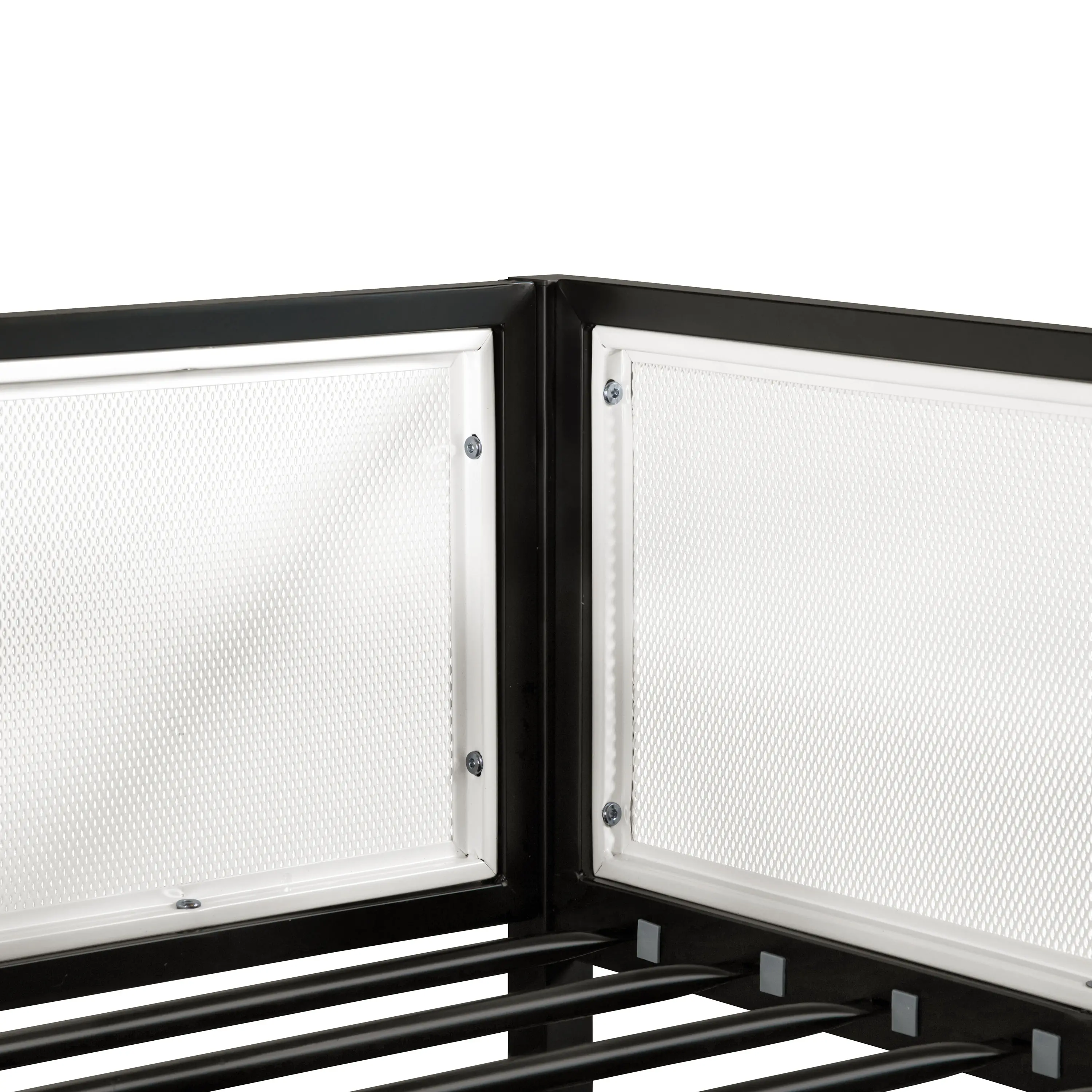 EC-BK704BK Jackson Black and White Metal Twin over Full Low Profile Bunk Bed-7