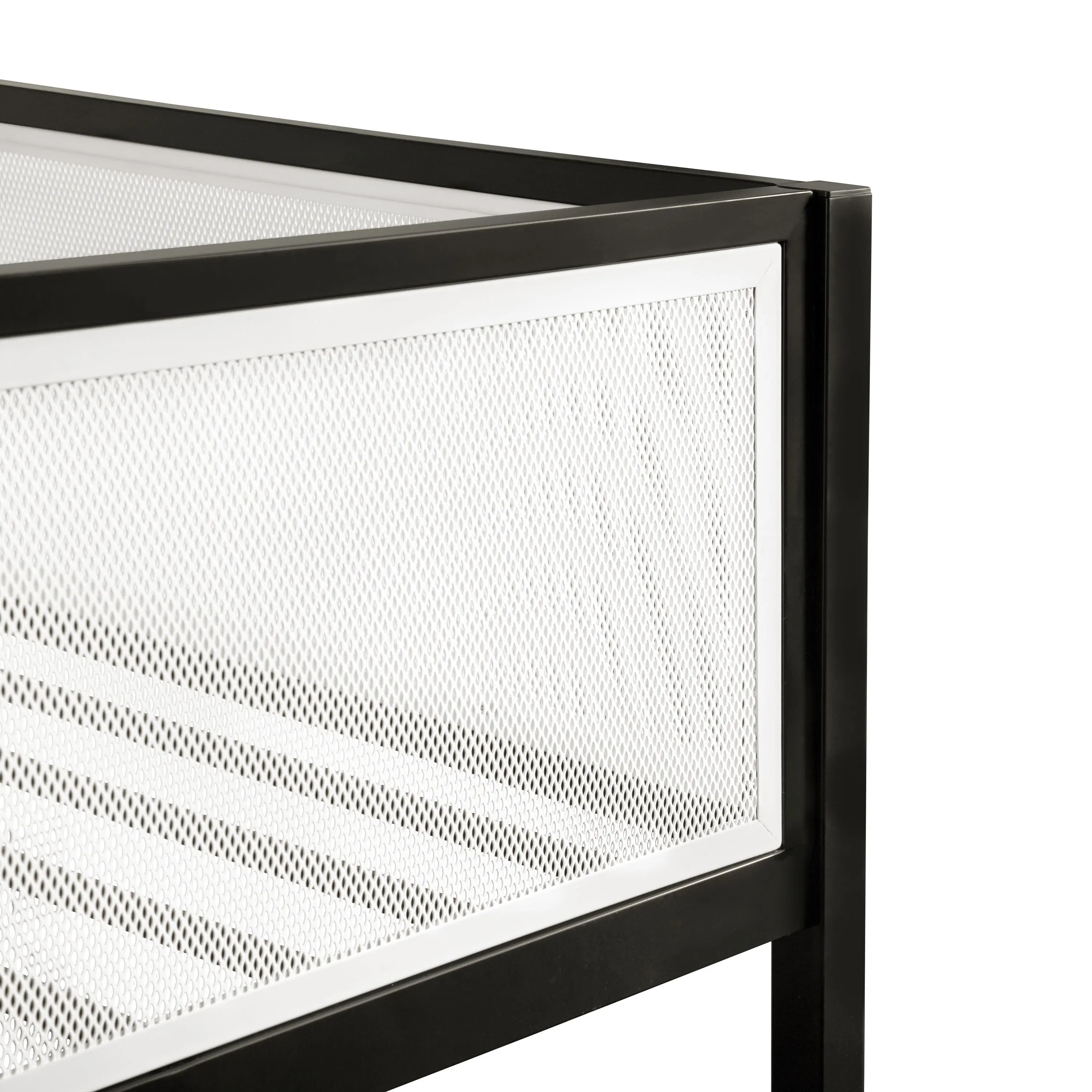 EC-BK704BK Jackson Black and White Metal Twin over Full Low Profile Bunk Bed-9