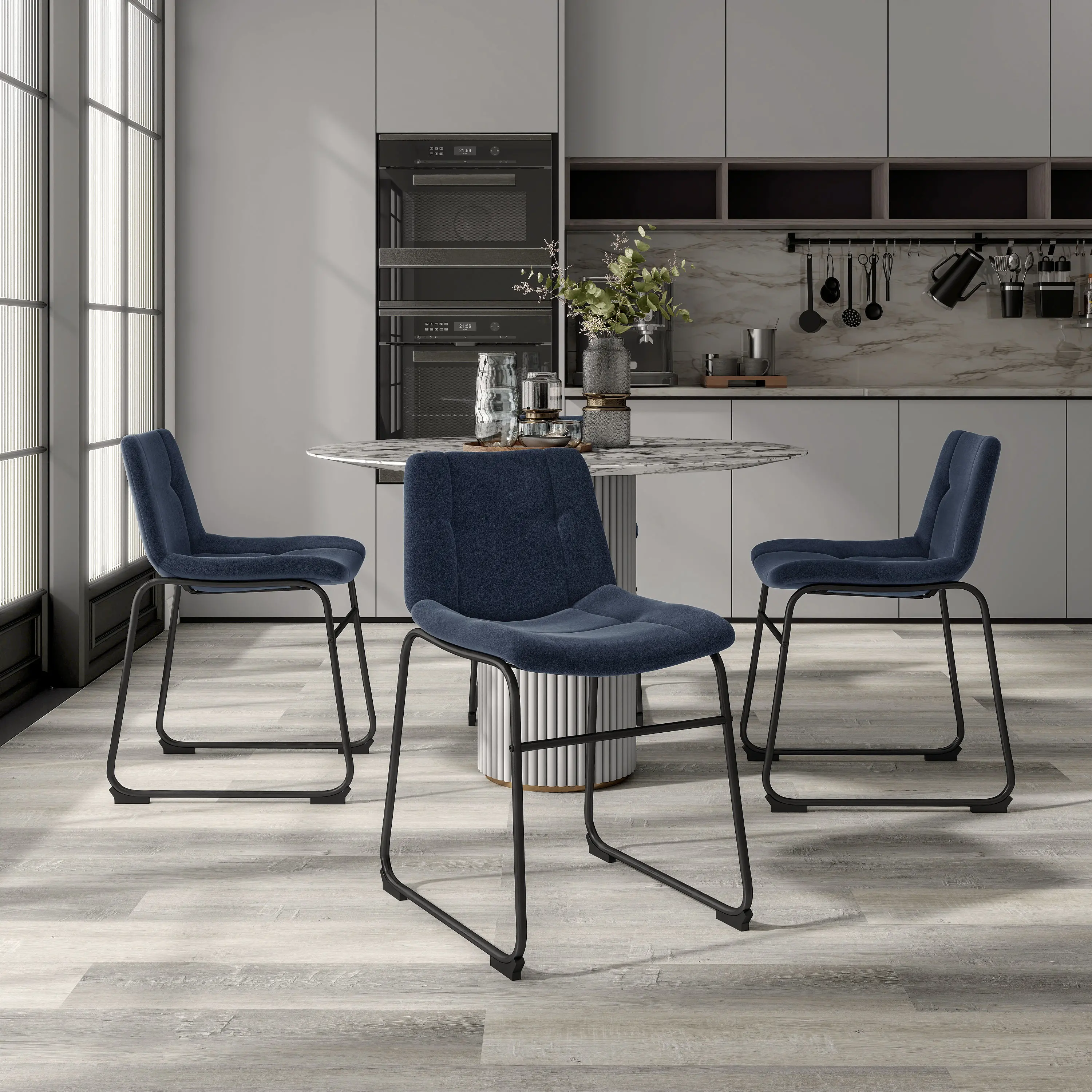 EC-3471BL-SC Eamon Blue Dining Chairs, Set of 2-1