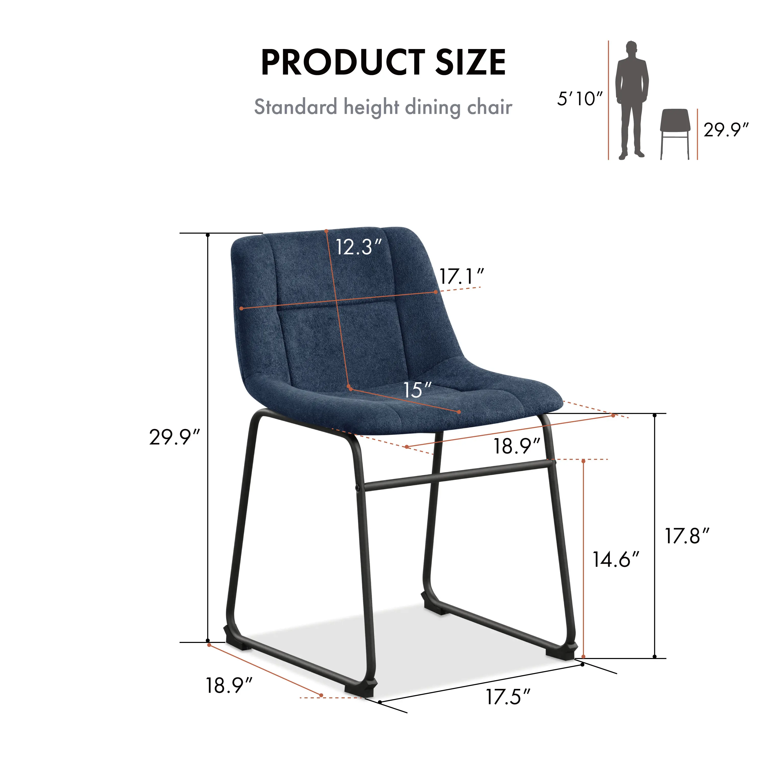 EC-3471BL-SC Eamon Blue Dining Chairs, Set of 2-8