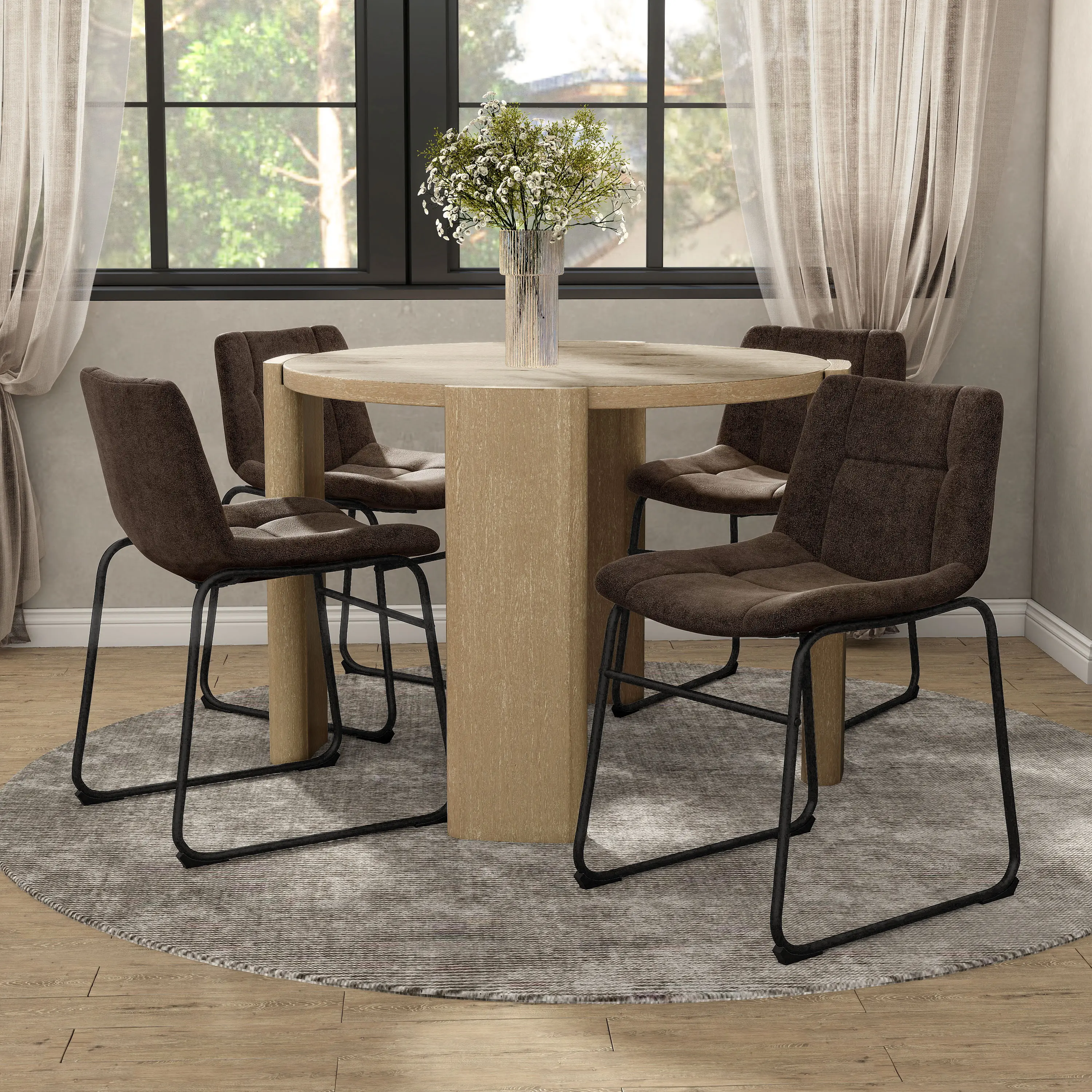 EC-3471BR-SC Eamon Brown Dining Chairs, Set of 2-1