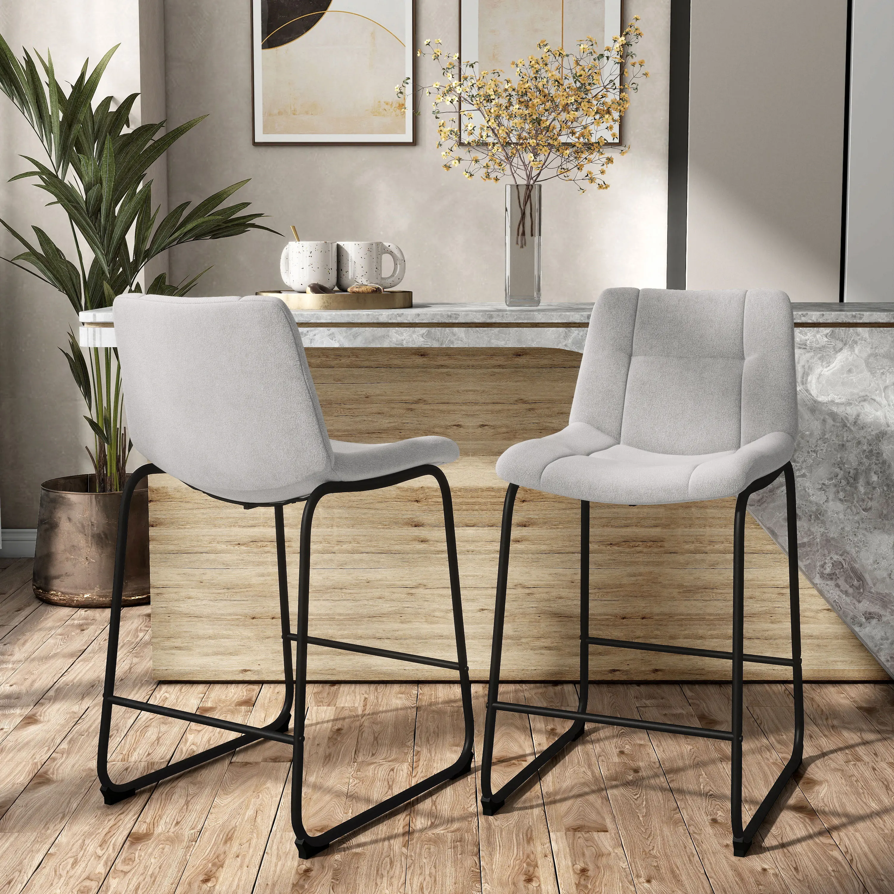 EC-3471LG-PC Eamon Gray Counter Height Stools, Set of 2-1