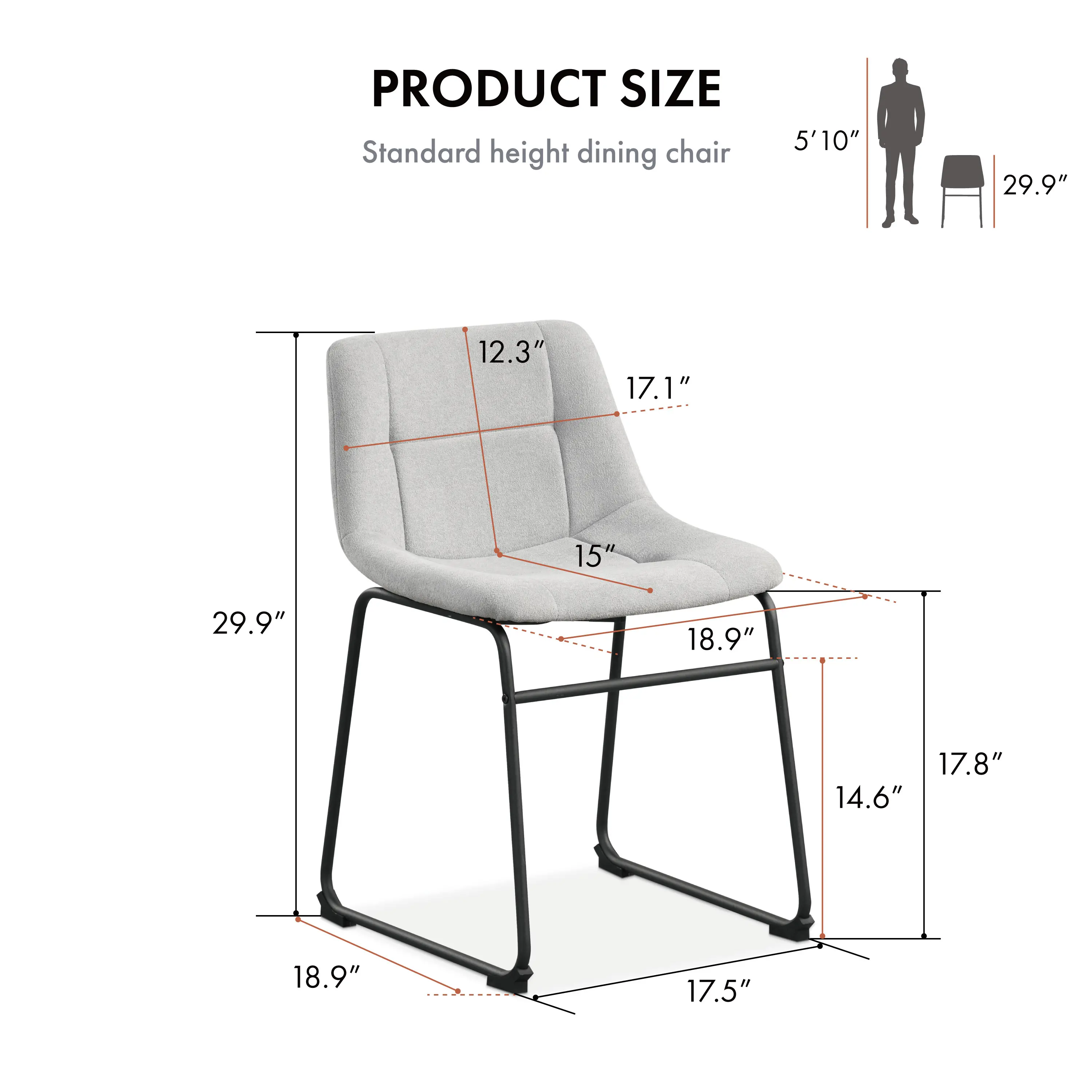 EC-3471LG-SC Eamon Gray Dining Chairs, Set of 2-8