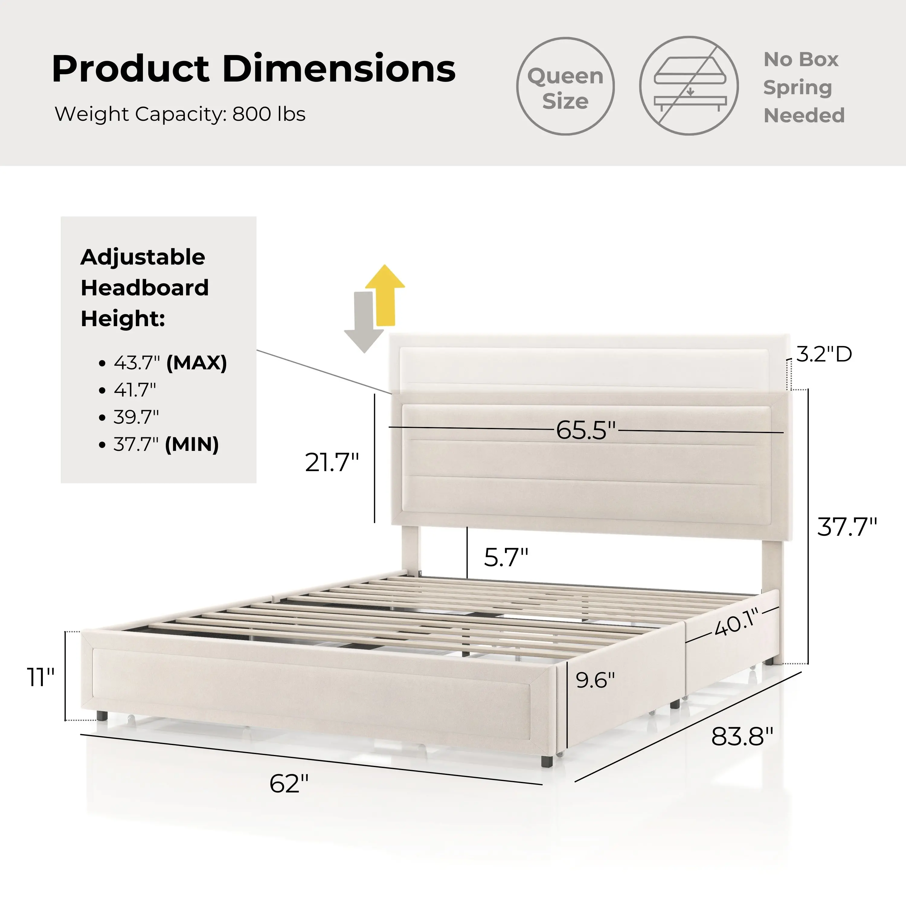EC-N7247IV-Q Jacinth Ivory Velvet 4-Drawer Queen Platform Bed-13