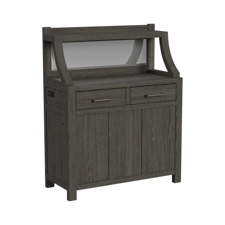 Flex Ebony Oak Storage Server with Hutch-1
