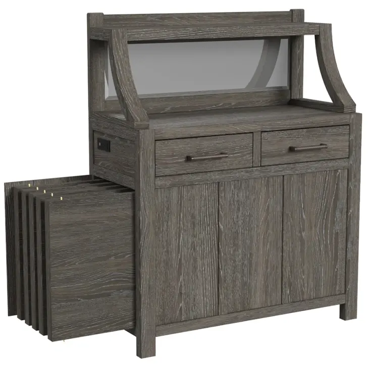 Flex Ebony Oak Storage Server with Hutch-5