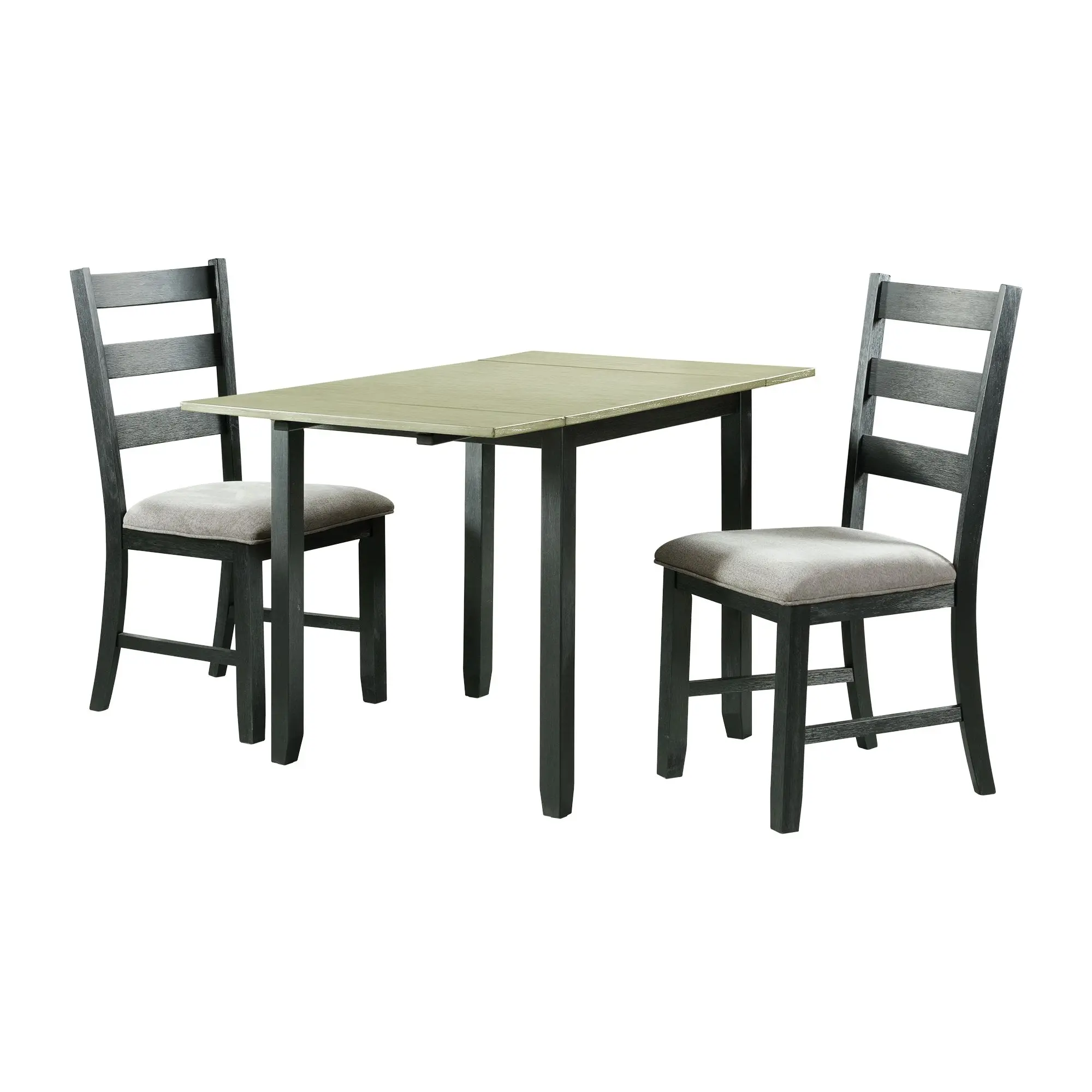 Martin Gray and Black 3 Piece Dropleaf Table Set-1