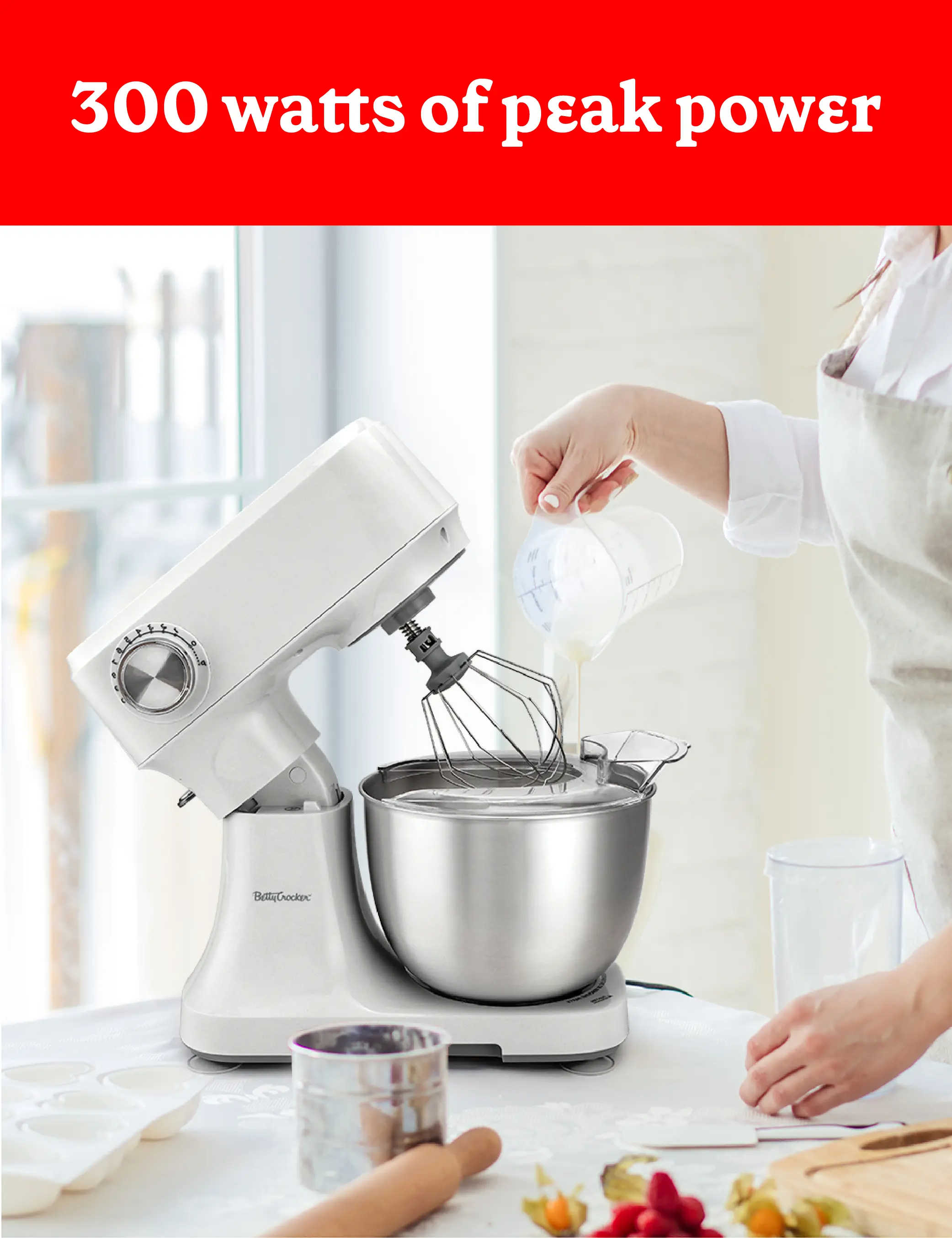 BC-4325W Betty Crocker 3.7 Qt Stand Mixer - White-4