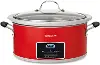 Betty Crocker 6 Qt Oval Digital Slow Cooker - Red