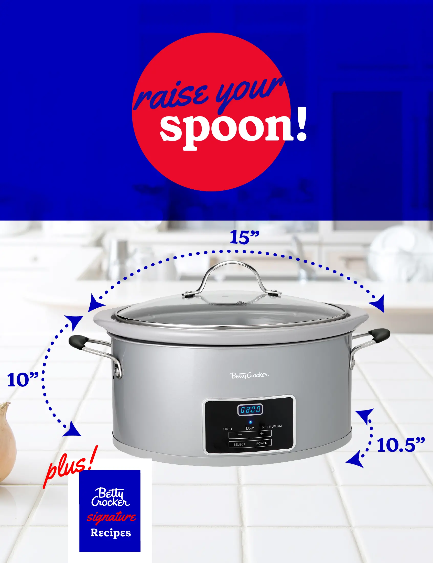 BC-4587S Betty Crocker 6 Qt Oval Digital Slow Cooker - Silver-7