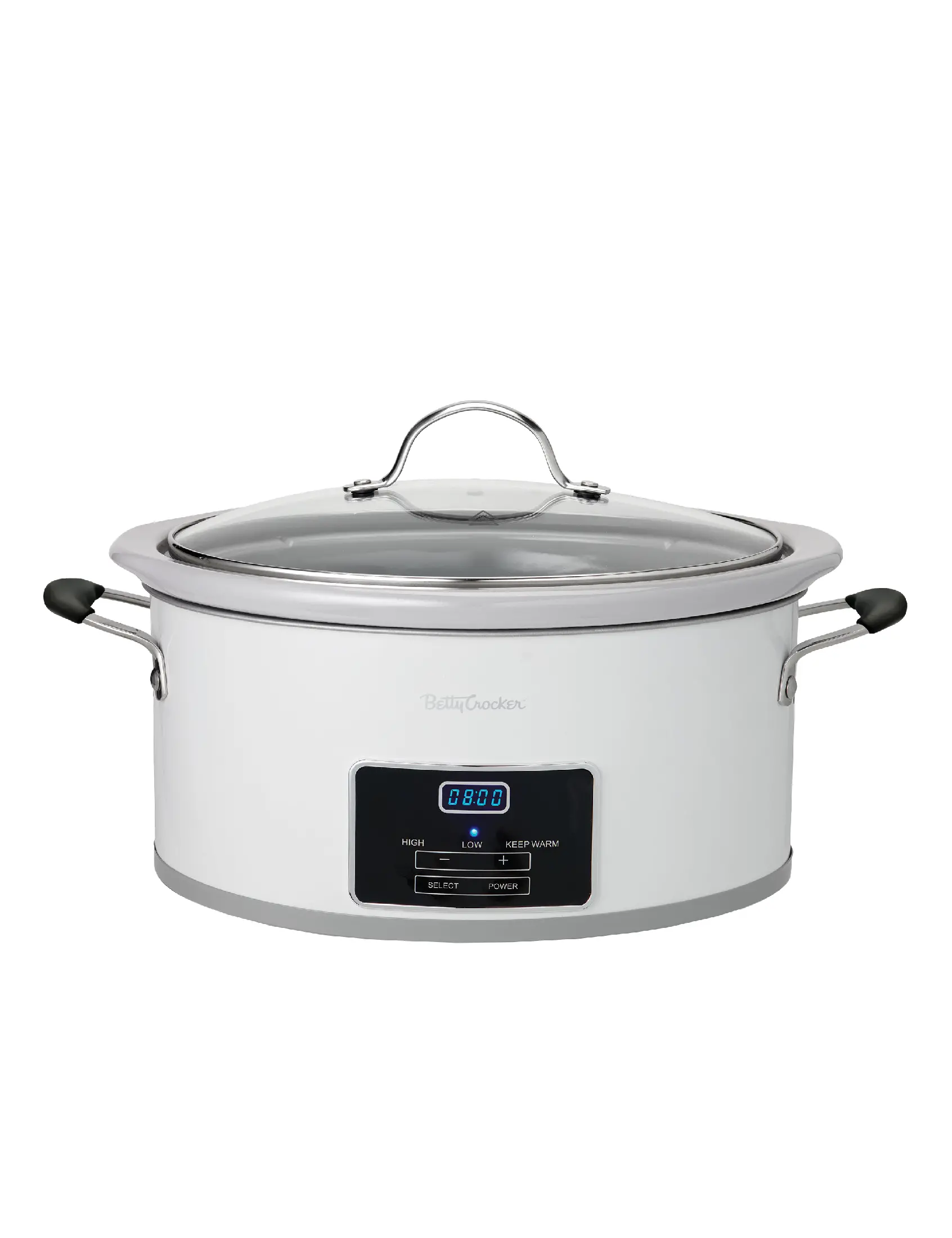 BC-4587W Betty Crocker 6 Qt Oval Digital Slow Cooker - White-1