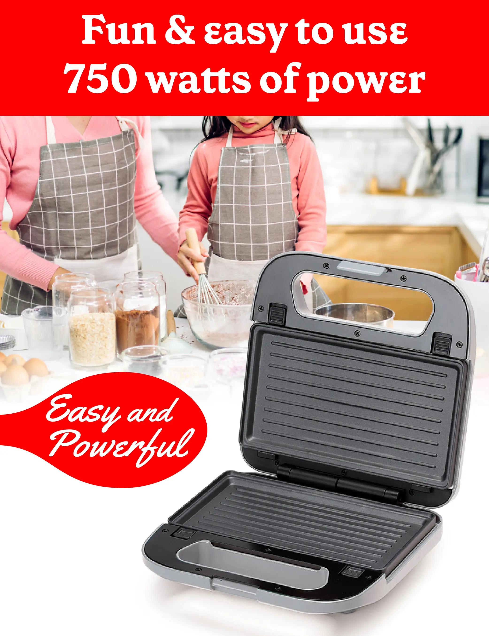 BC-4965S Betty Crocker 3-in-1 Indoor Grill, Sandwich, & Waffle Maker - Silver-4