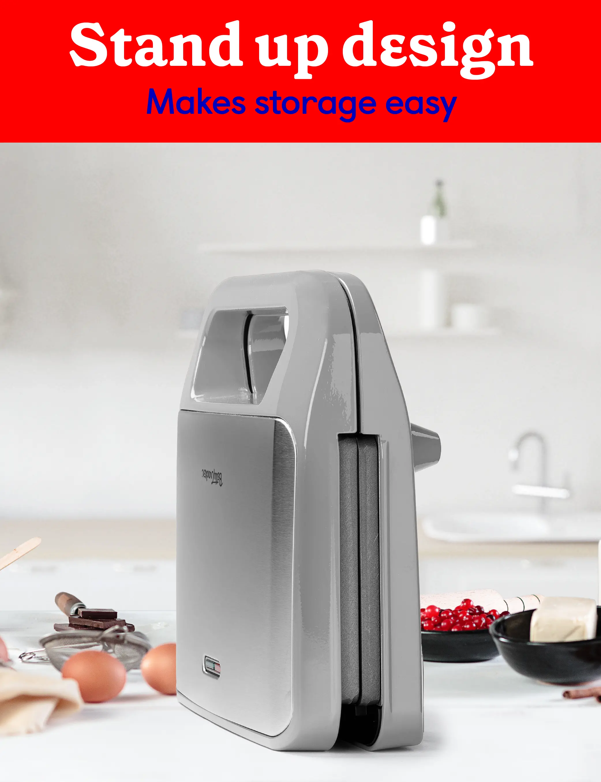 BC-4965S Betty Crocker 3-in-1 Indoor Grill, Sandwich, & Waffle Maker - Silver-6