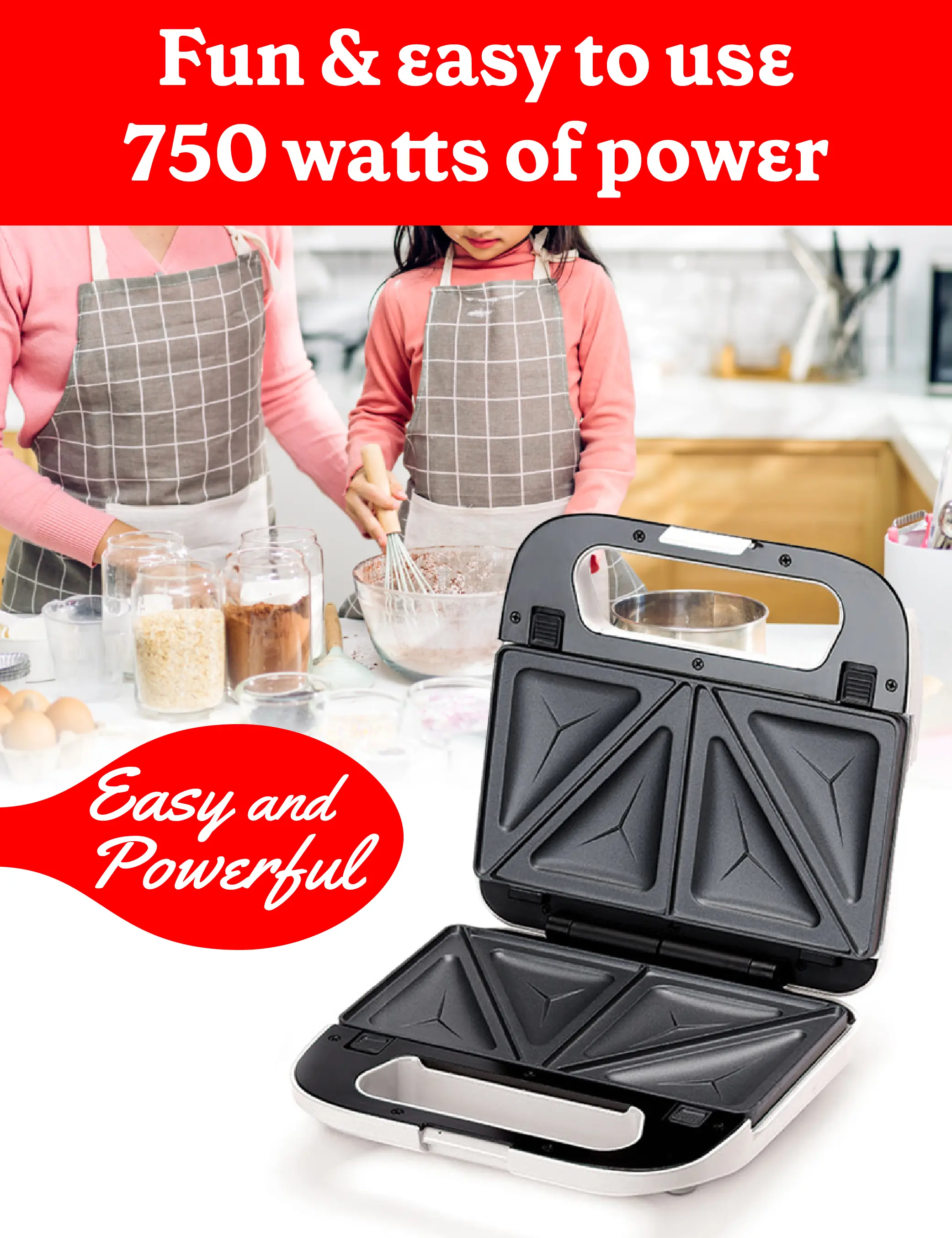 BC-4965W Betty Crocker 3-in-1 Indoor Grill, Sandwich, & Waffle Maker - White-4