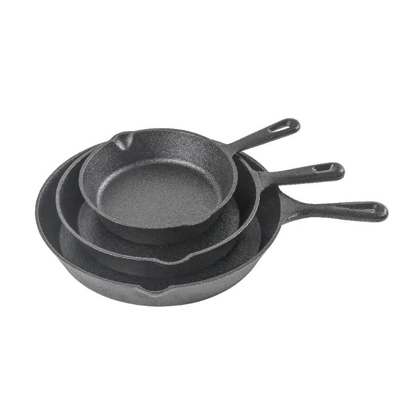 Commercial Chef Cast Iron 3-Piece Skillet Set
