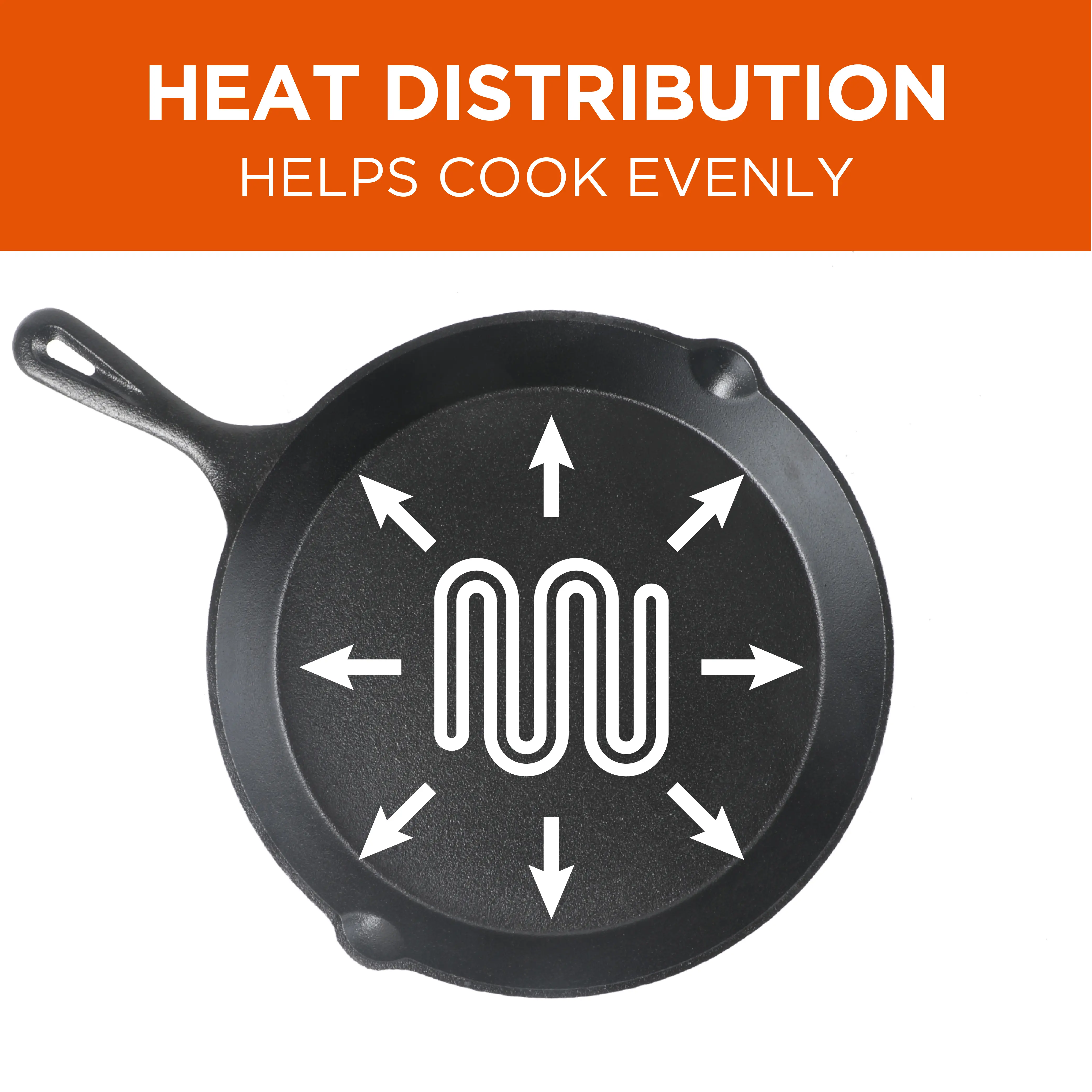 CHCI03PK Commercial Chef Cast Iron 3-Piece Skillet Set-3