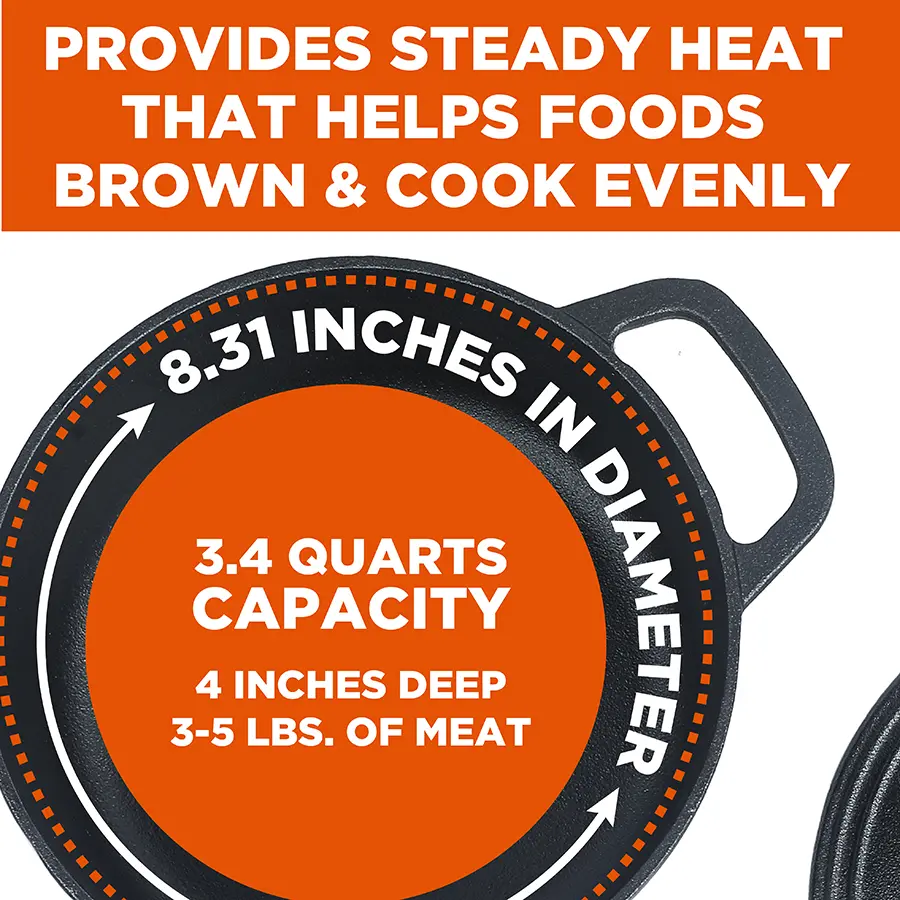 CHCI340 Commercial Chef 3.4 Quart Dutch Oven-4