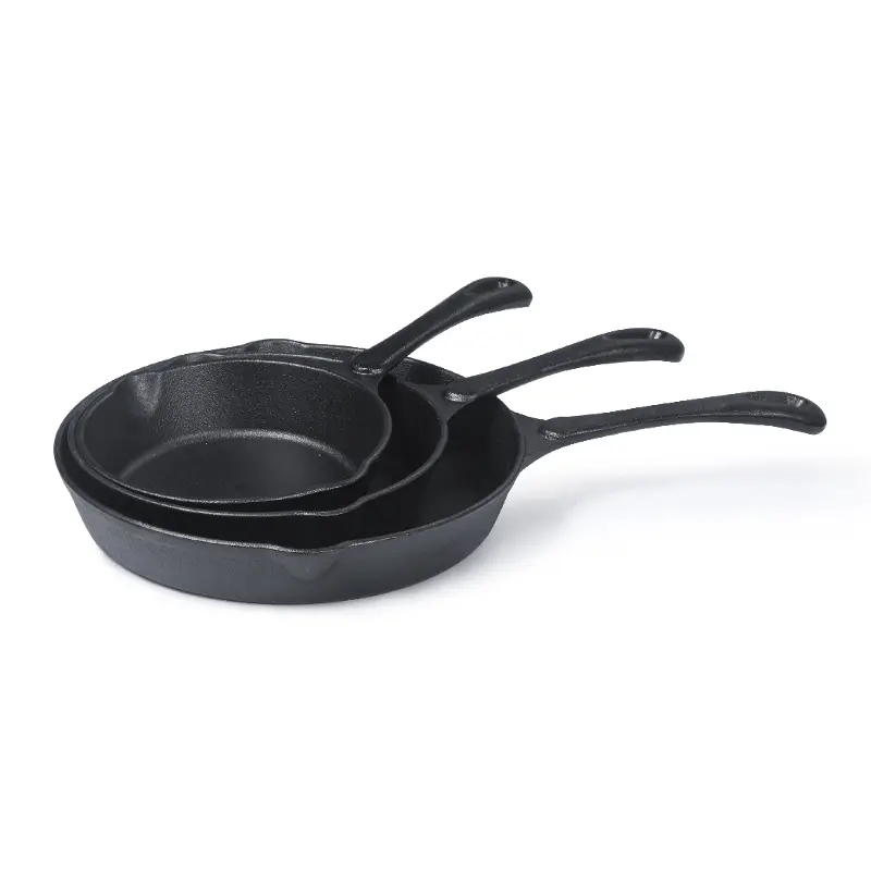 Commercial Chef Cast Iron 3 Piece Skillet Set