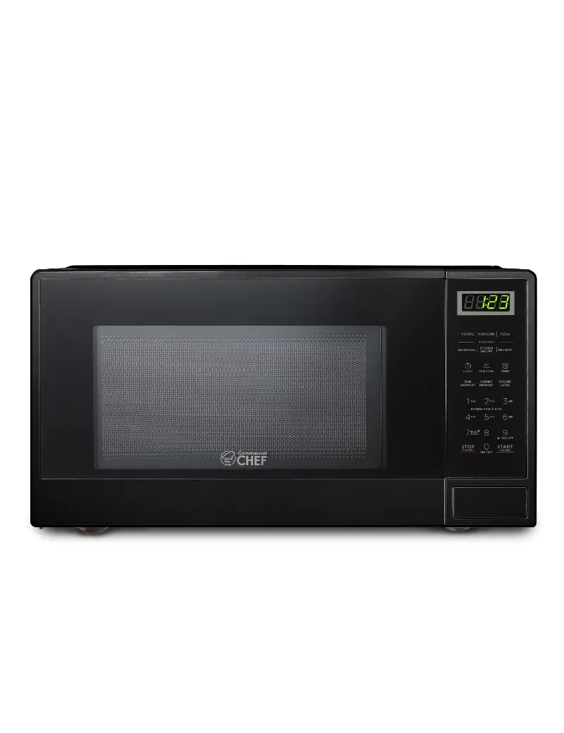 Commercial Chef Countertop Microwave 1.1 Cu. Ft. with 10 Power Levels - Black