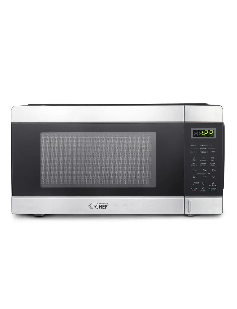 Commercial Chef 1.1 Cu Ft Countertop Microwave - Stainless Steel, Black