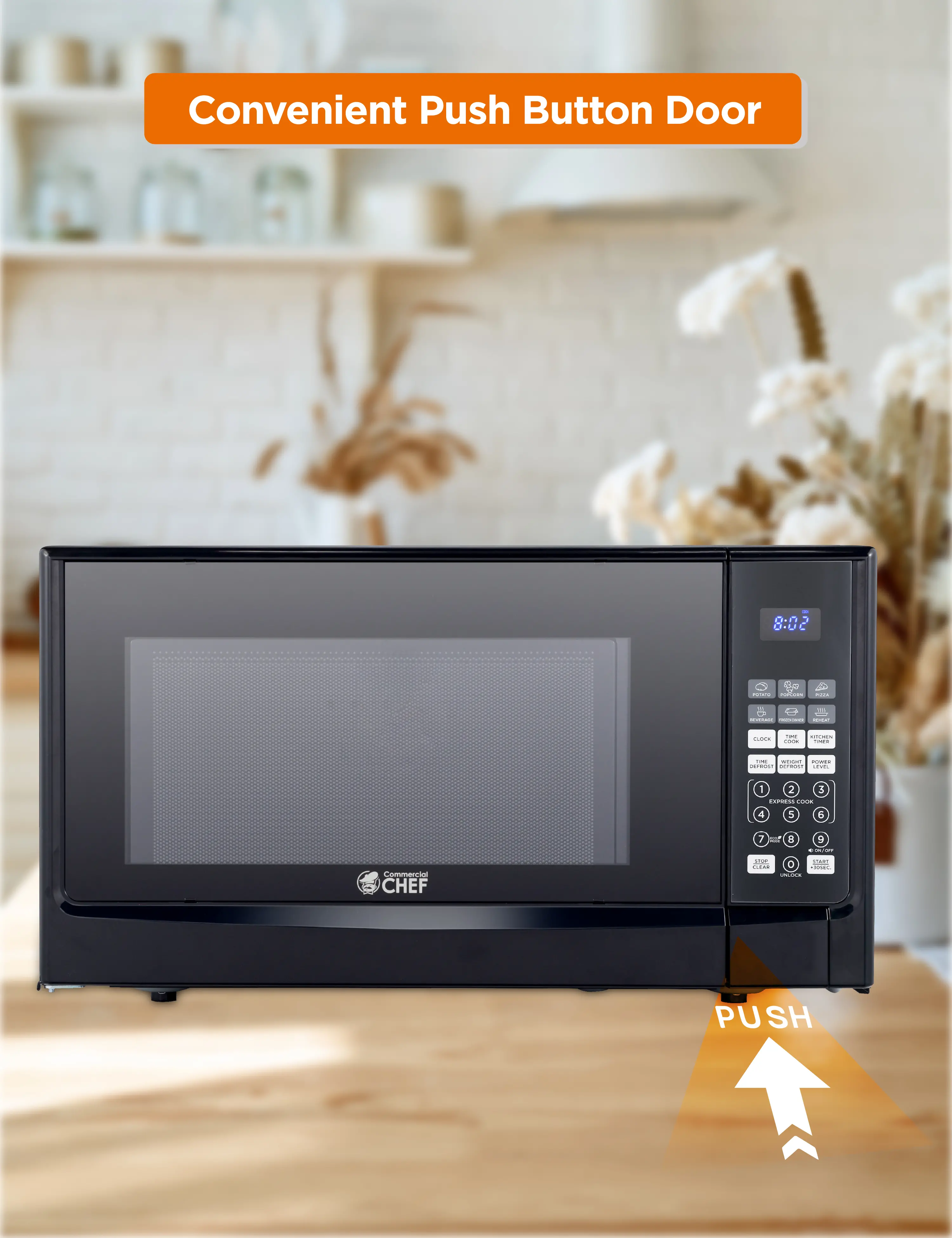 CHM14110B6C Commercial Chef 1.4 Cu Ft Countertop Microwave - Black-5