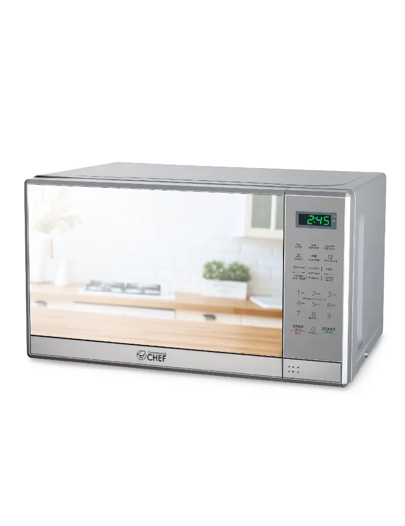 Commercial Chef 0.7 Cu Ft Countertop Microwave - Stainless Steel