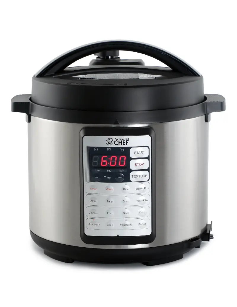 Commercial Chef 6.3 Qt Electric Pressure Cooker - Black, Stainless Steel