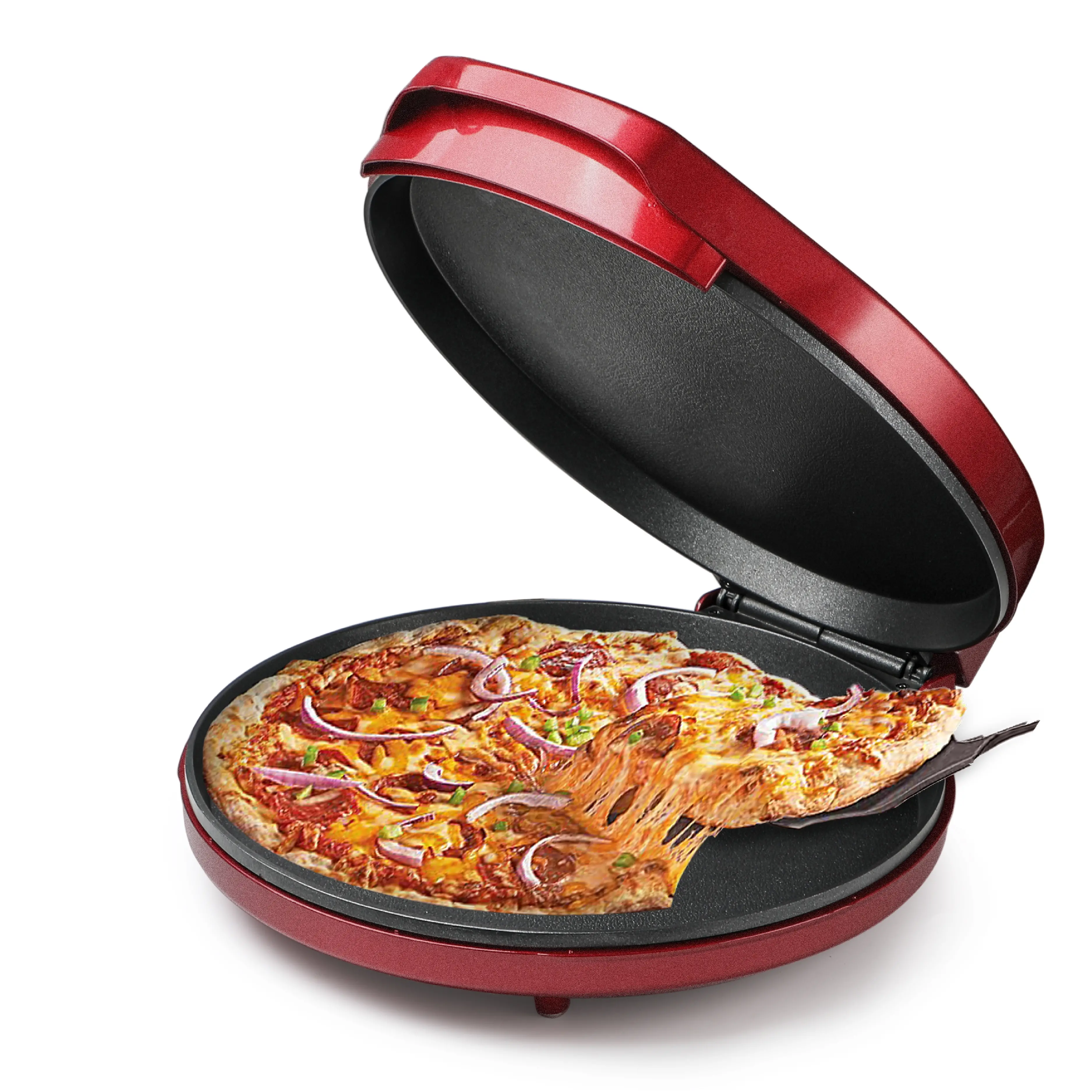CHPM12R Commercial Chef 12.9 Non Stick Aluminum Pizza Pan - Red-1