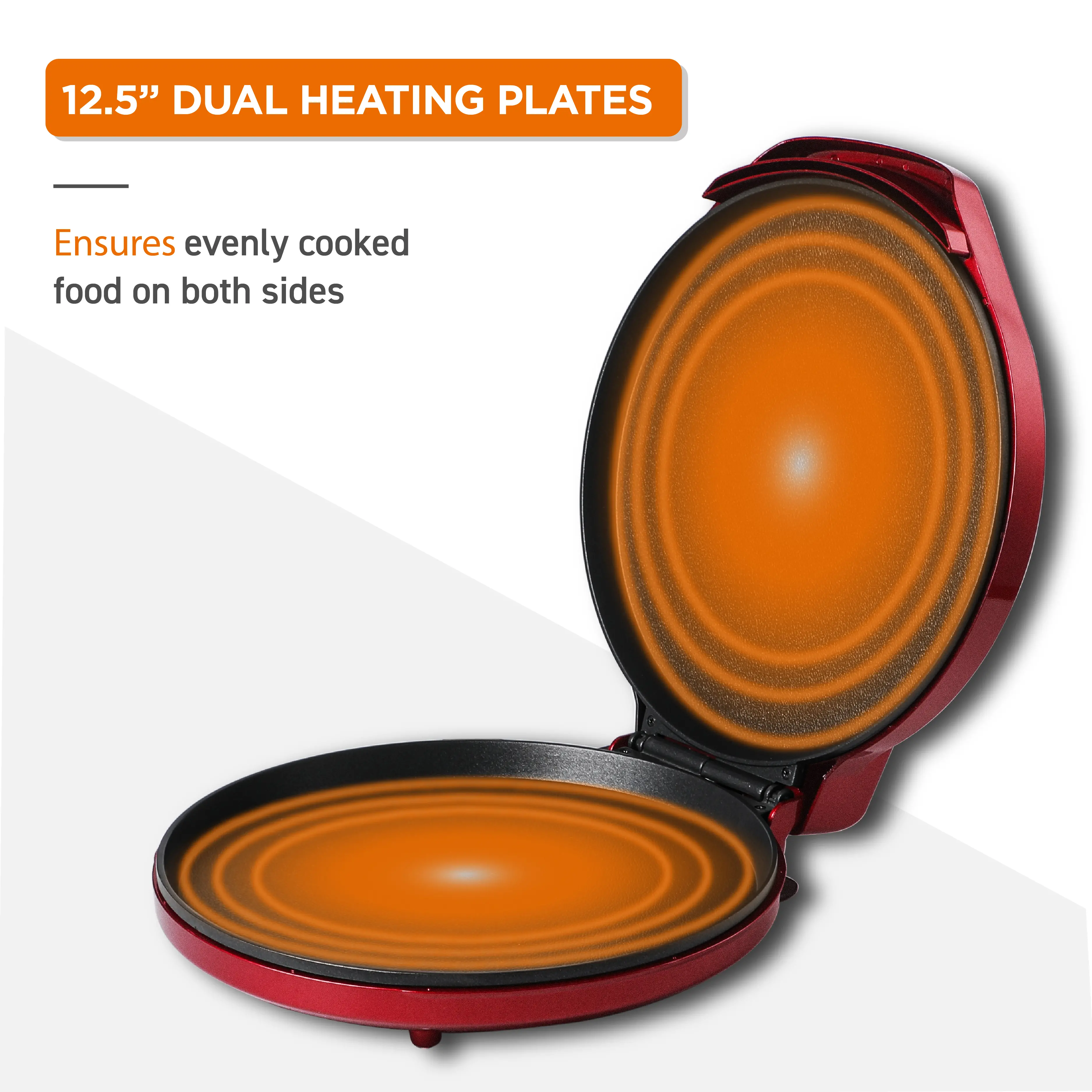CHPM12R Commercial Chef 12.9 Non Stick Aluminum Pizza Pan - Red-4