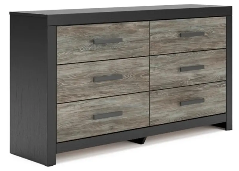 Graystone Dark Charcoal and Weathered Gray 6‑Drawer Dresser