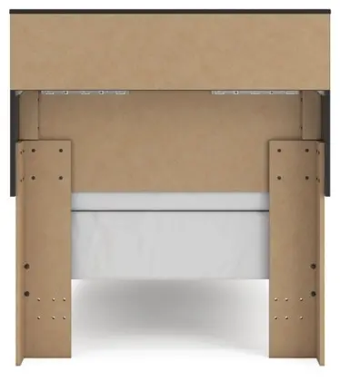 Graystone Dark Charcoal and Weathered Gray Twin Bookcase Bed-7