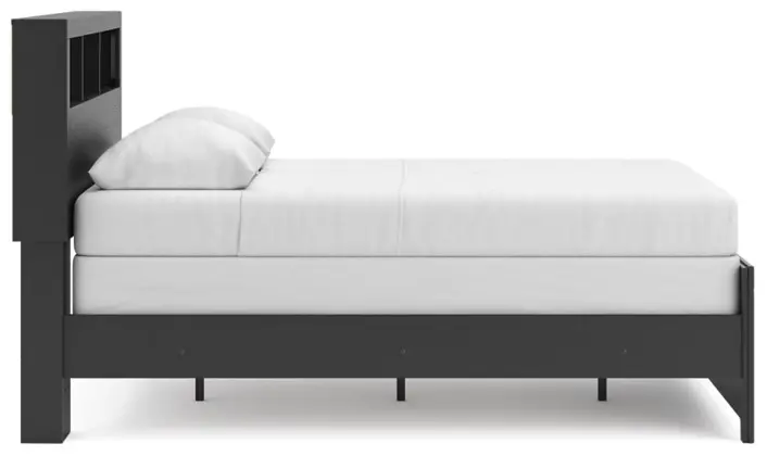 Graystone Dark Charcoal and Weathered Gray Full Bookcase Bed-5