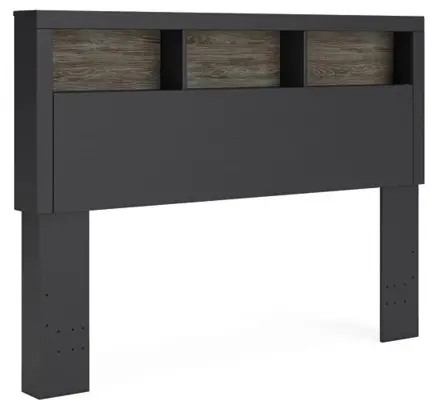 Graystone Dark Charcoal and Weathered Gray Queen Bookcase Bed-5